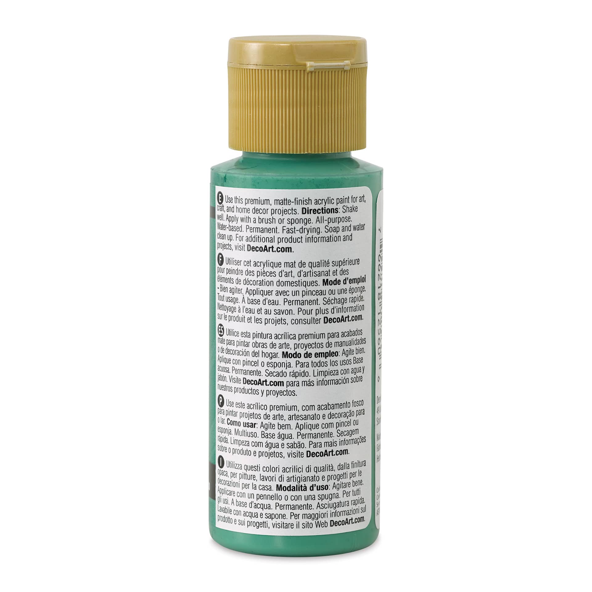 DecoArt Americana Acrylic Paint - Eucalyptus Leaf, 2 oz (Back of bottle)