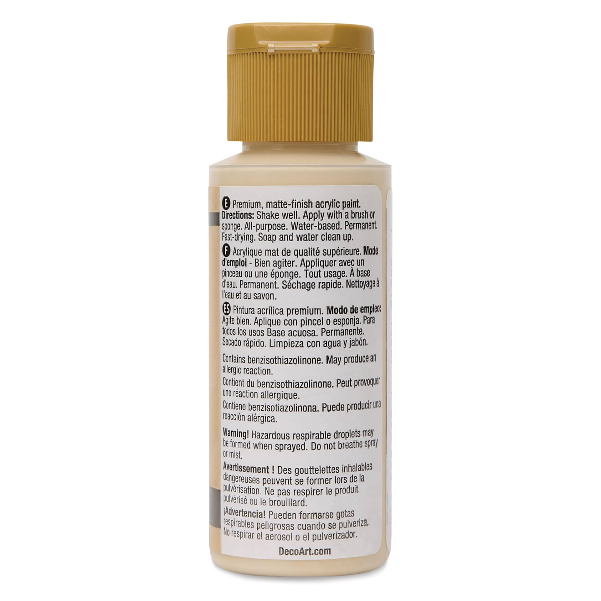 Back of DecoArt Americana Acrylic Paint - Almondine, 2 oz