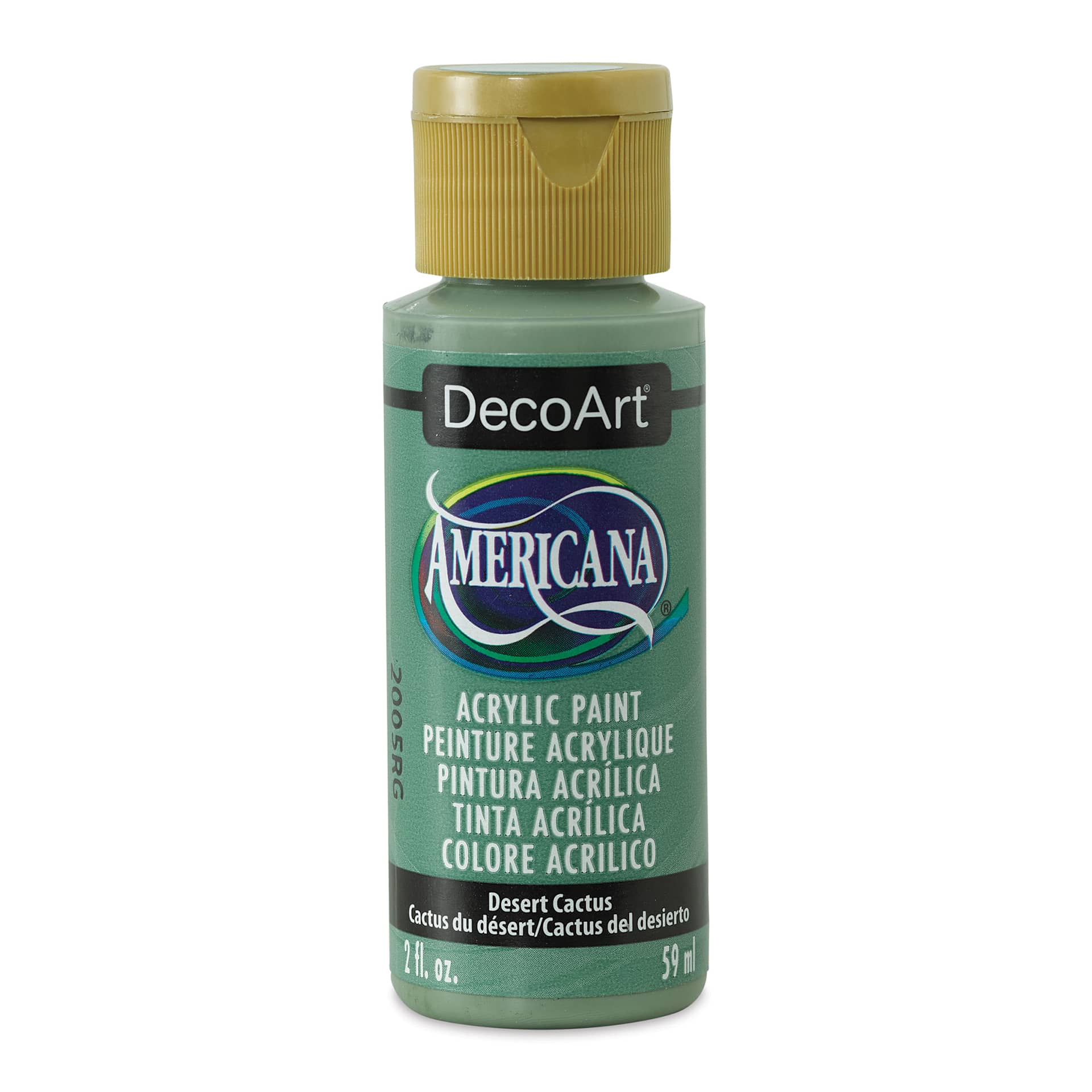 DecoArt Americana Acrylic Paint - Desert Cactus, 2 oz (Front of bottle)