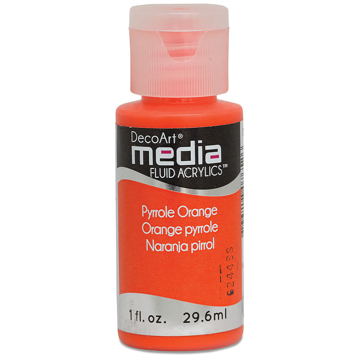 Deco Art Media Fluid Acrylic, 1 oz Bottle - Pyrrole Orange