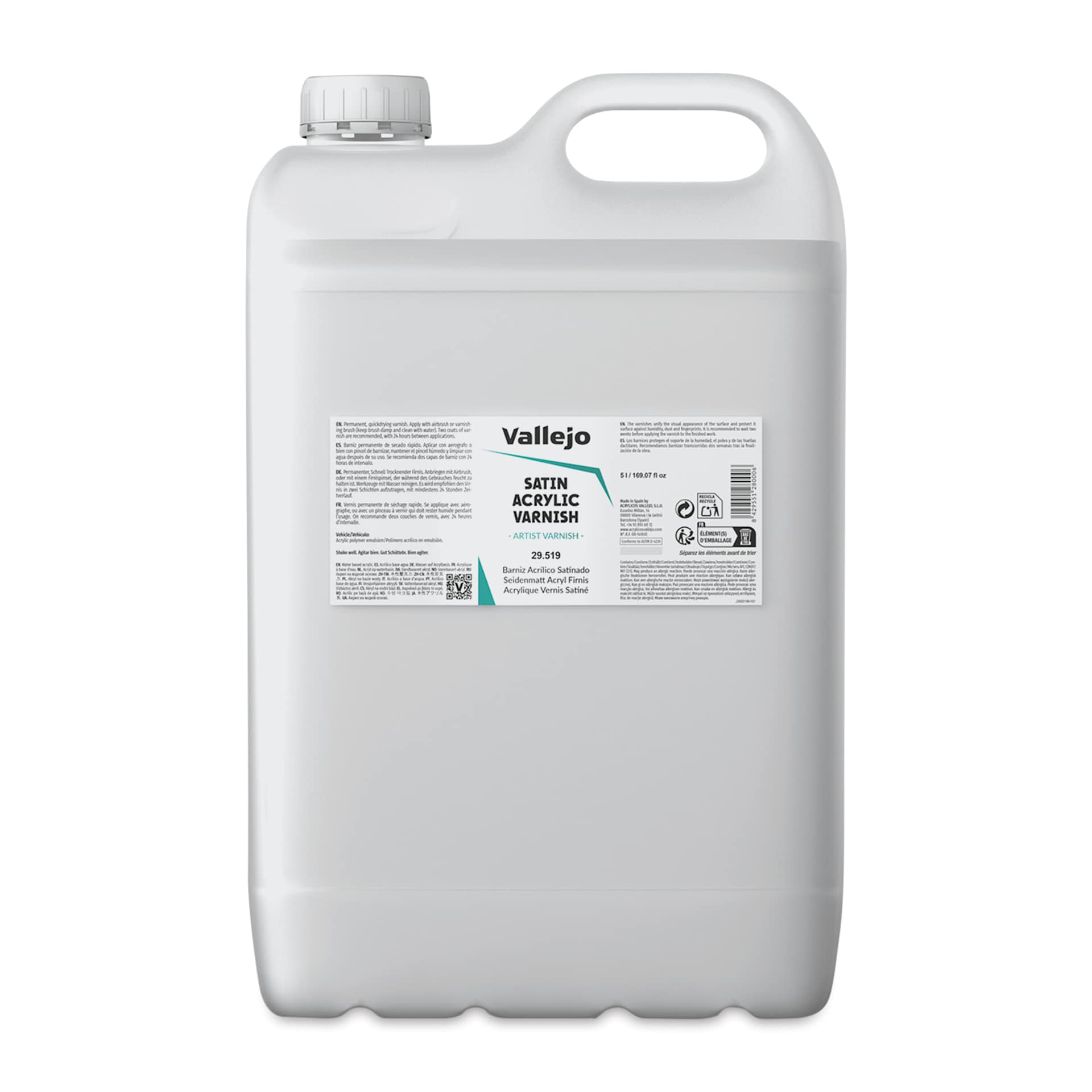 Vallejo Permanent Acrylic Varnish - Satin, 5 Liter