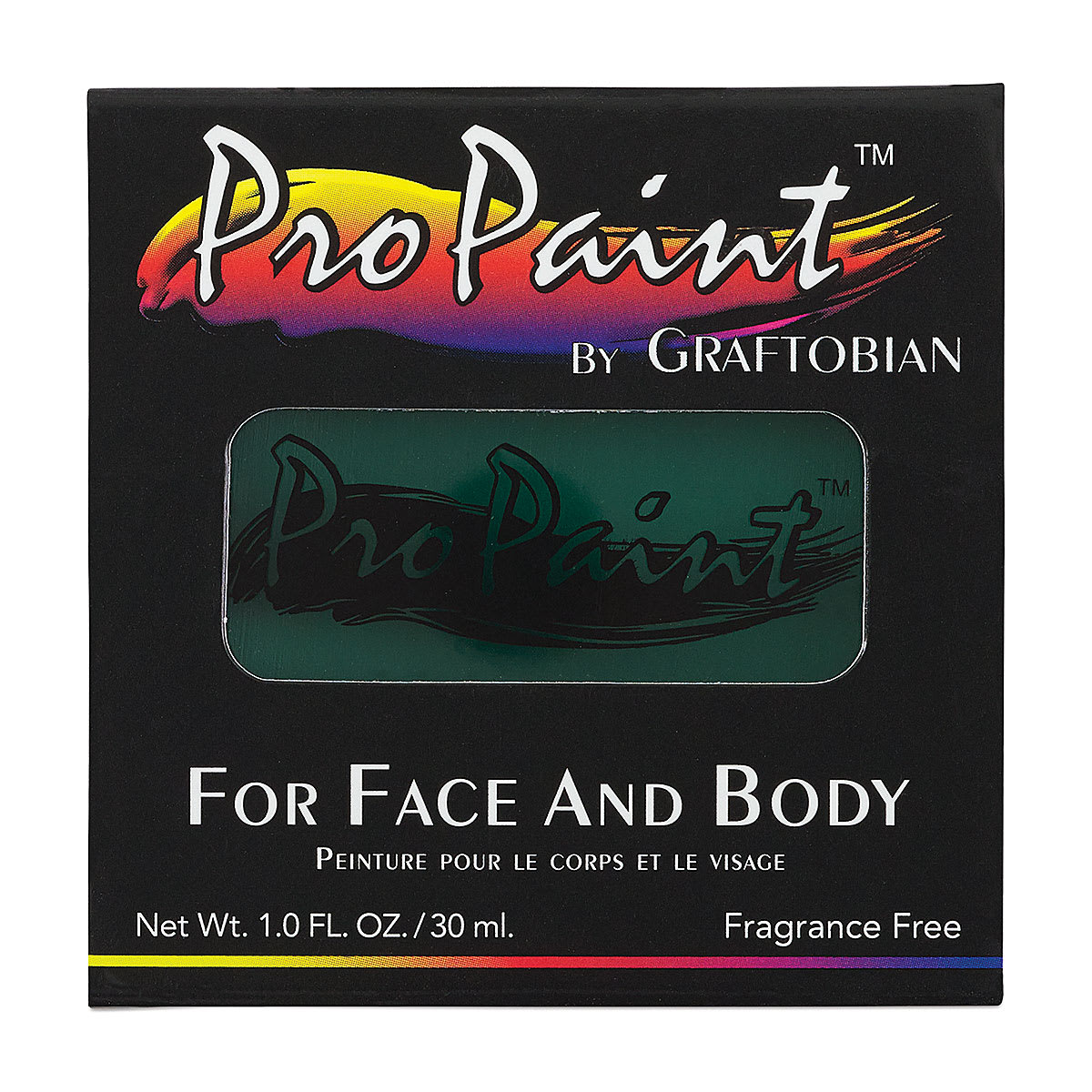 Graftobian Pro Paint Face and Body Paint - Forest Green, in packaging