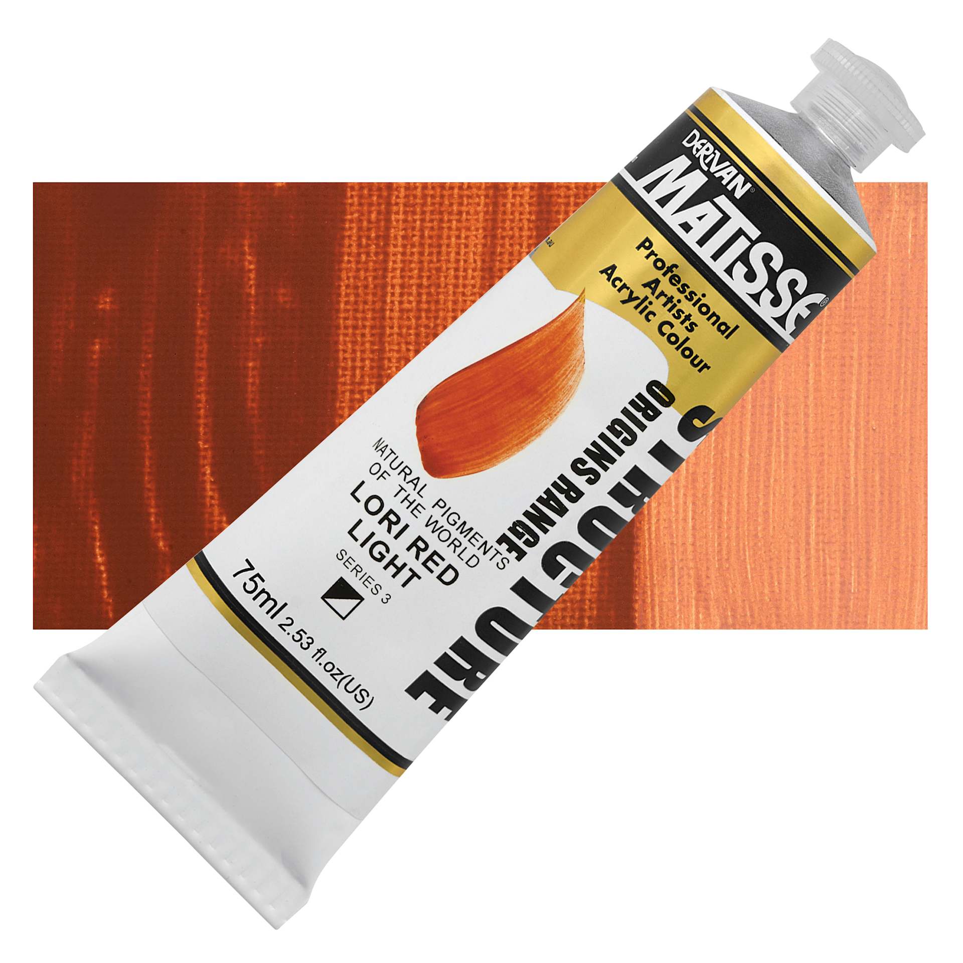 Matisse Structure Paint - Armenian Lori Red Light, 75 ml Tube and Swatch