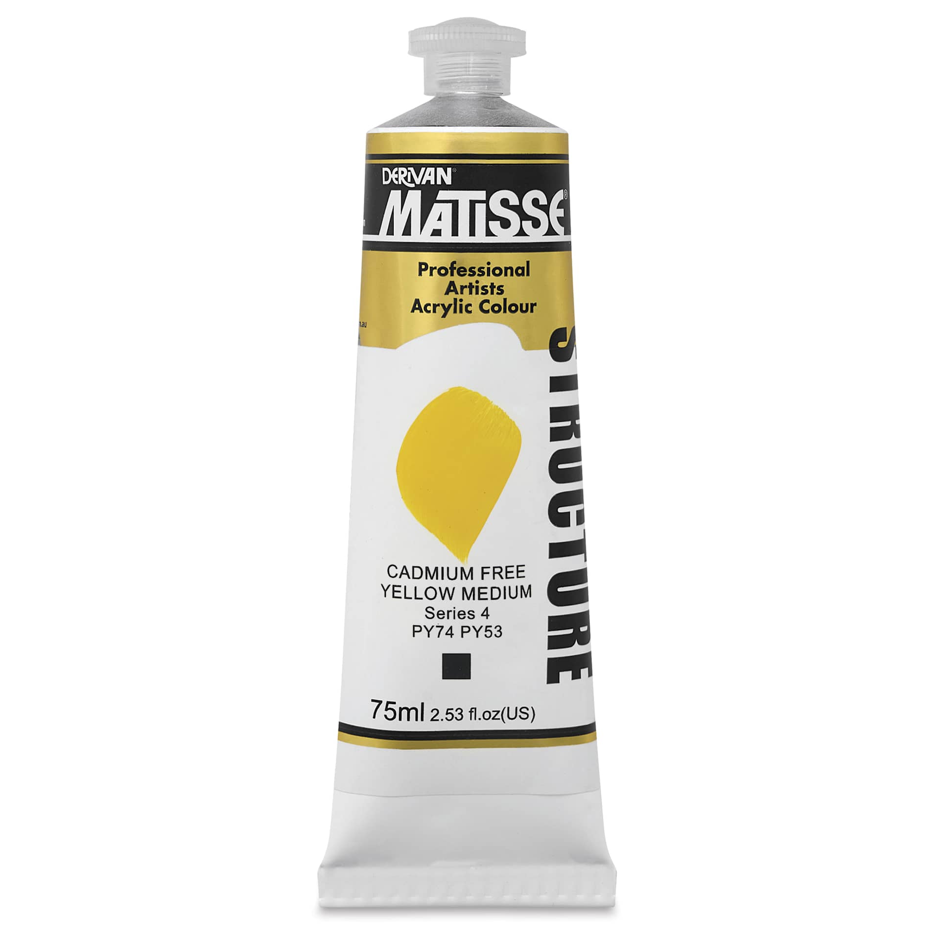 Matisse Structure Paint - Cadmium-Free Yellow Medium, 75 ml