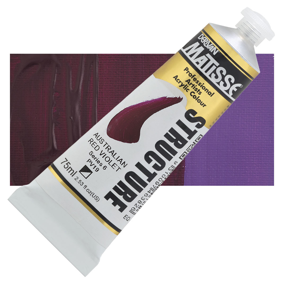 Matisse Structure Paint - Australian Red Violet, 75 ml tube and swatch