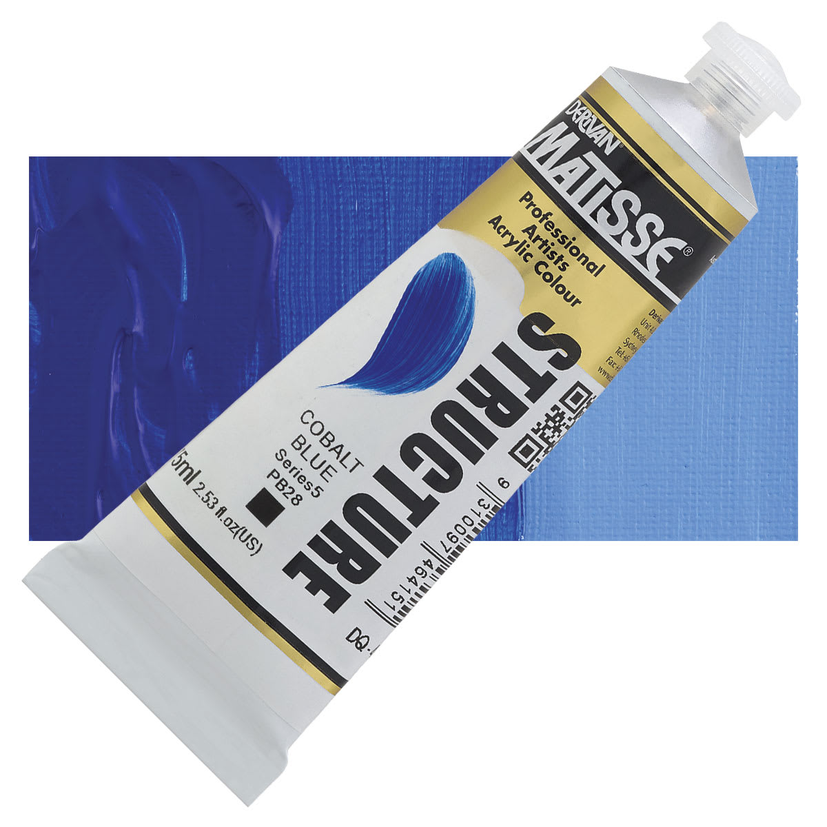 Matisse Structure Paint - Cobalt Blue, 75 ml tube and swatch