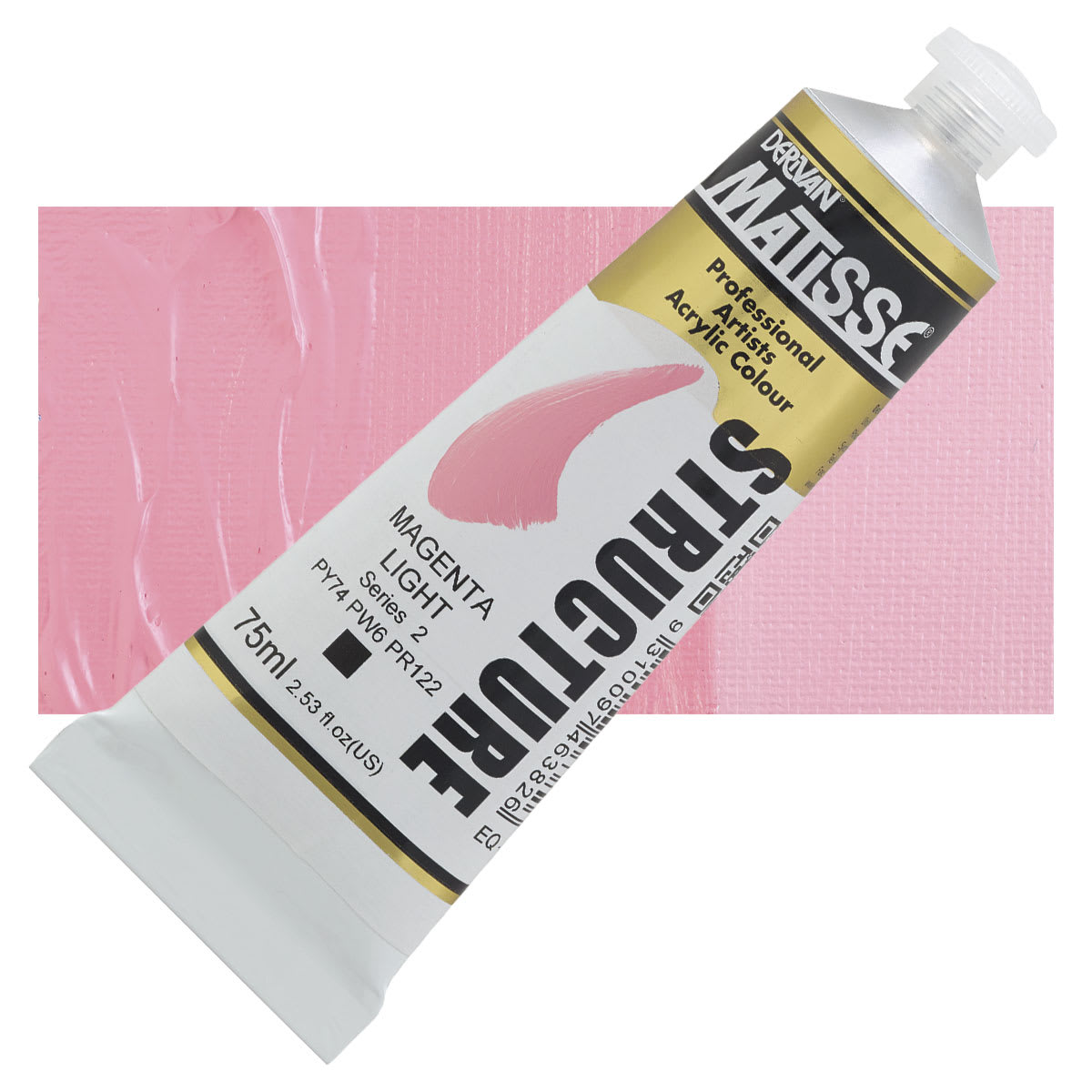 Matisse Structure Paint - Magenta Light, 75 ml tube and swatch