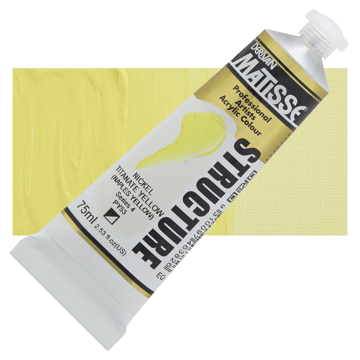 Matisse Structure Paint - Nickel Titanate, 75 ml tube and swatch