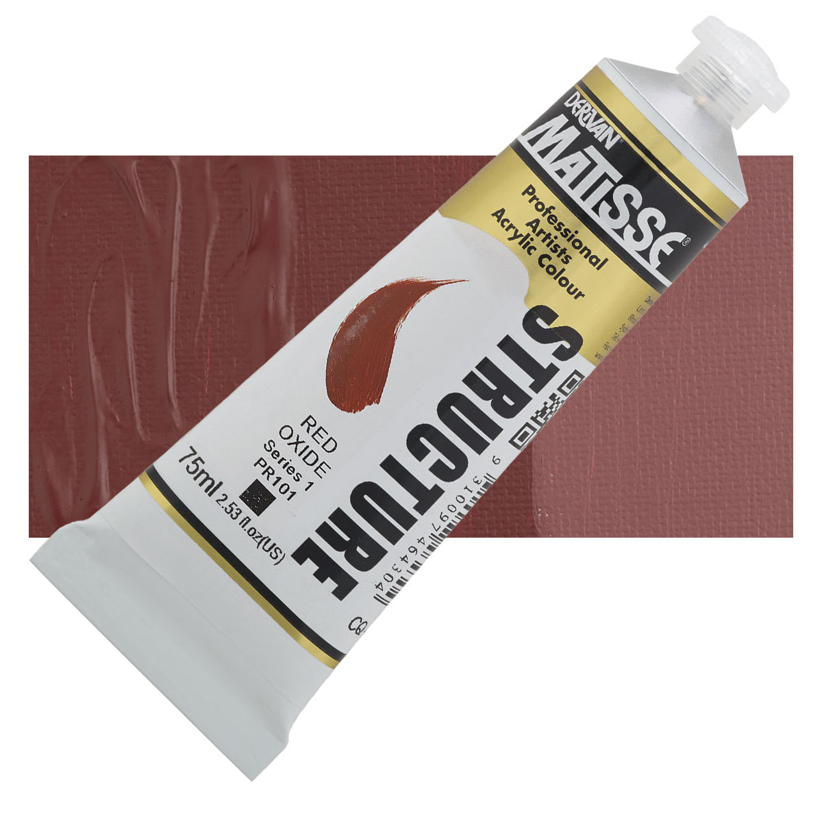 Matisse Structure Paint - Red Oxide, 75 ml tube and swatch