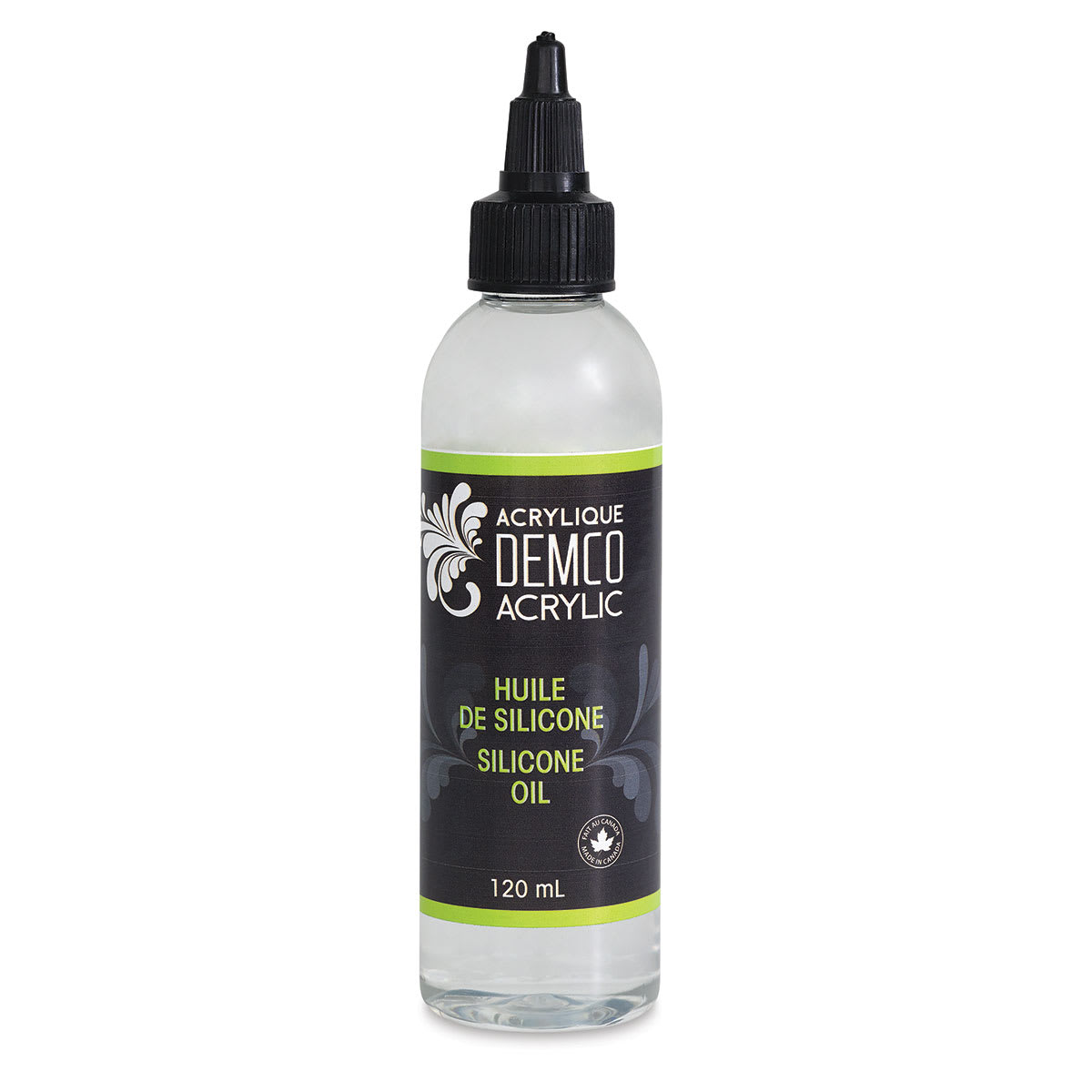 Demco Acrylic Silicone Oil - Front of 4 oz bottle shown