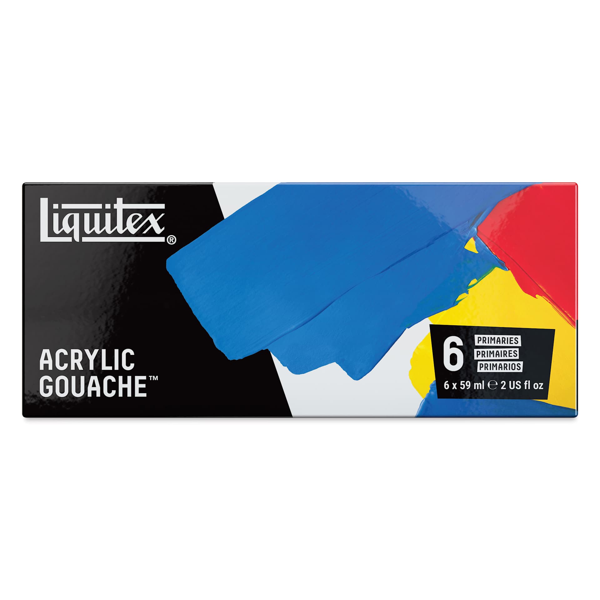 Liquitex Acrylic Gouache - Set of 6, Primaries, 59 ml, front of packaging