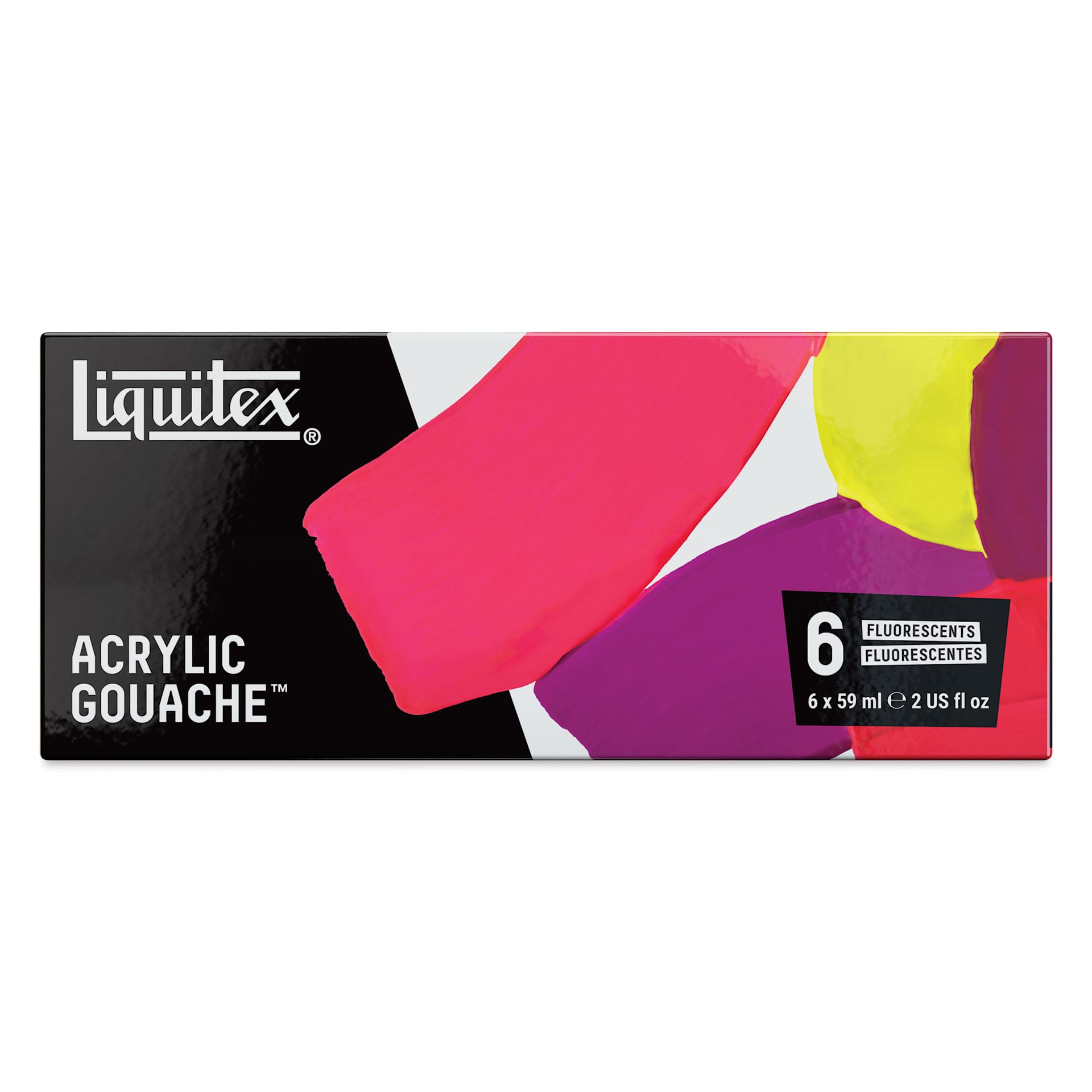 Liquitex Acrylic Gouache - Set of 6, Fluorescents, 59 ml, front of packaging