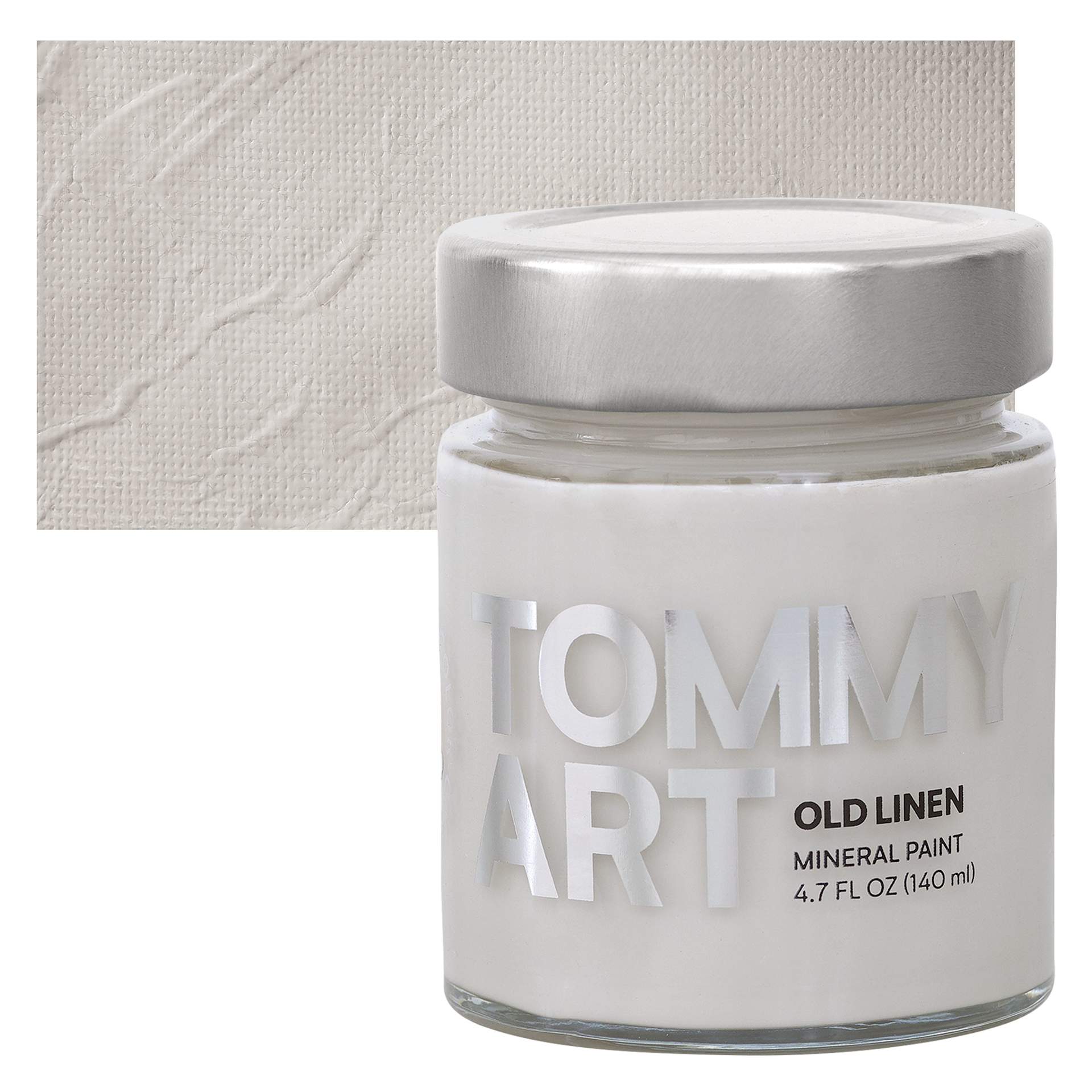 Tommy Art Mineral Paint - Old Linen, 140 ml jar and swatch
