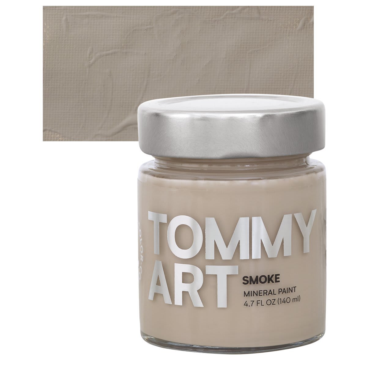 Tommy Art Mineral Paint - Smoke, 140 ml jar and swatch