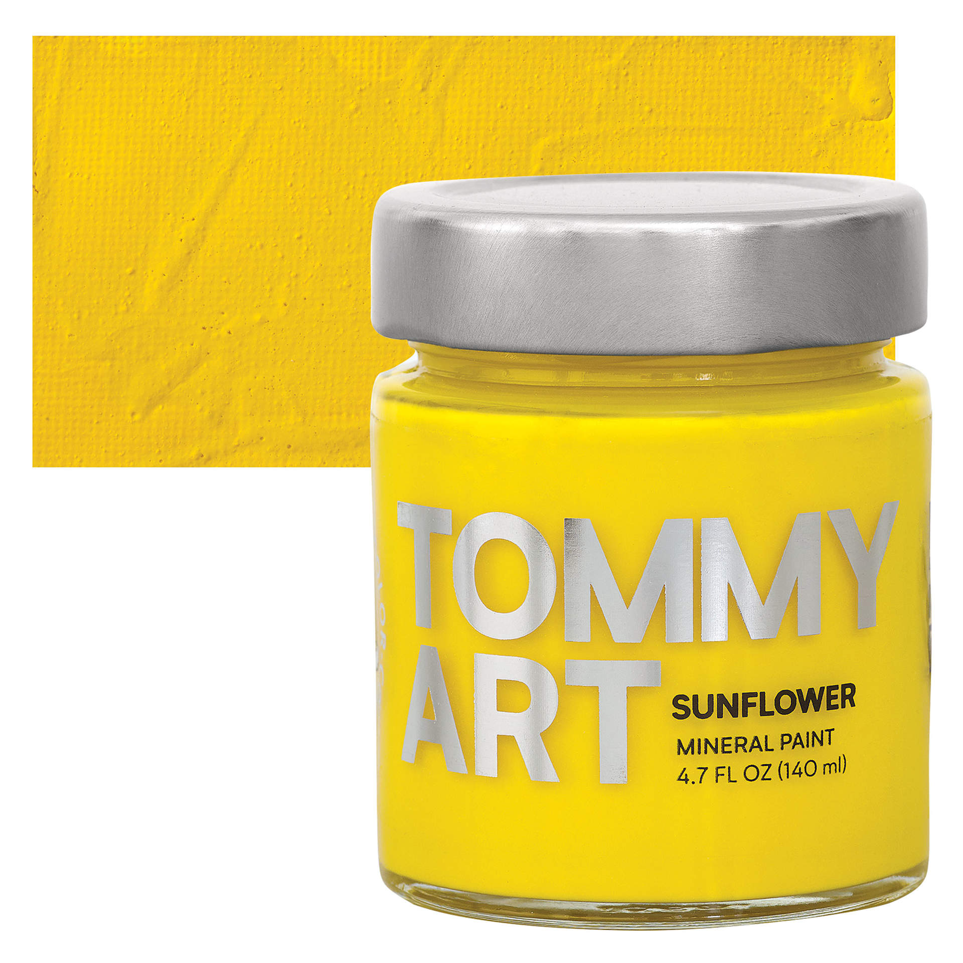 Tommy Art Mineral Paint - Sunflower, 140 ml jar and swatch
