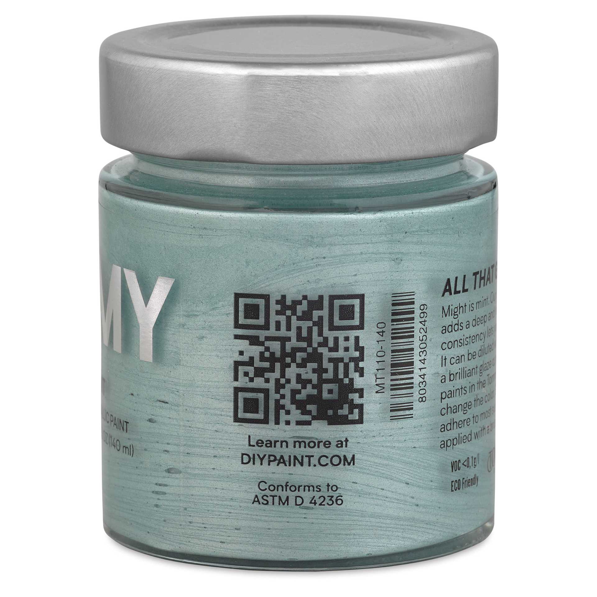 Tommy Art Mineral Paint - Mint (Metallic), 140 ml right side