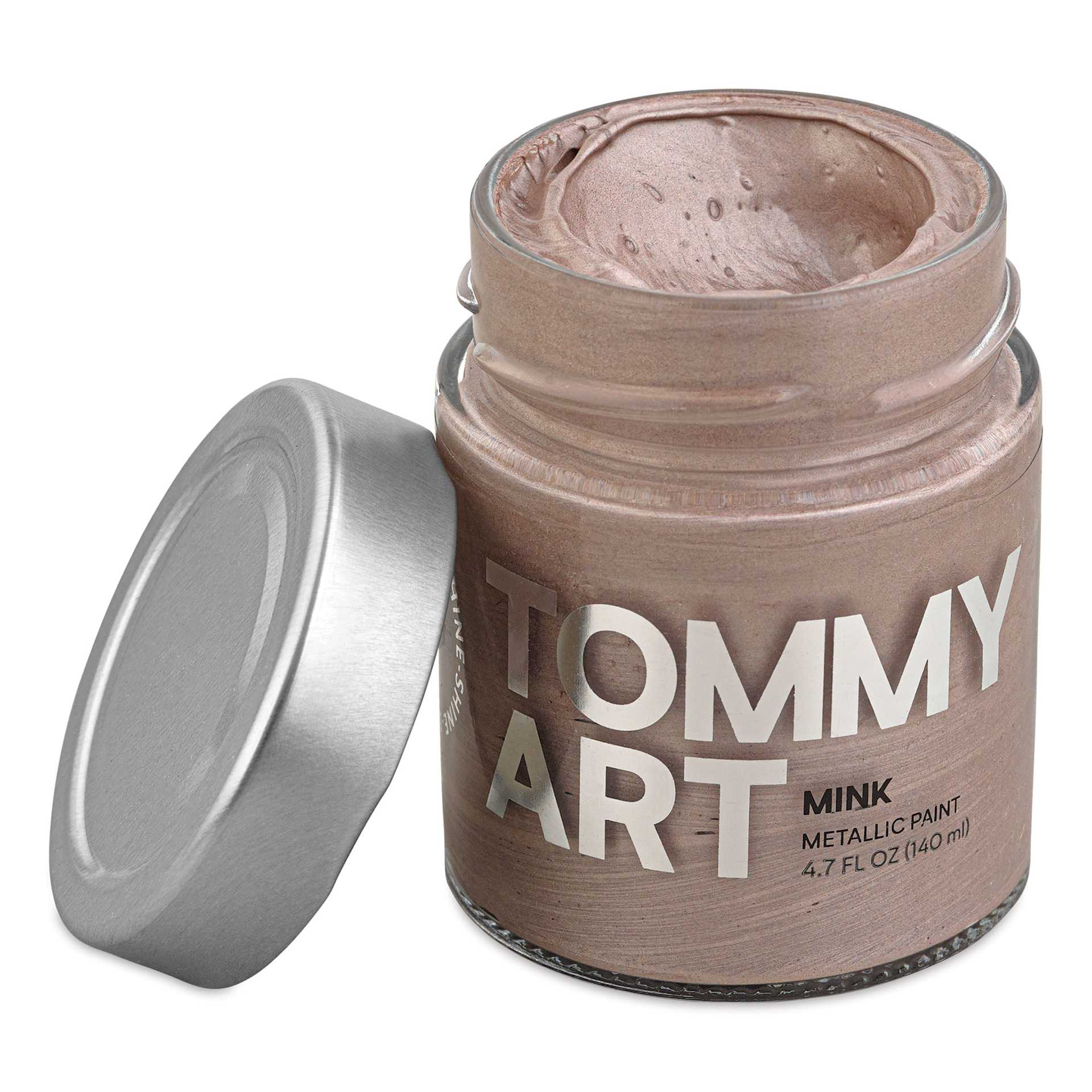 Tommy Art Mineral Paint - Mink (Metallic), 140 ml with lid removed