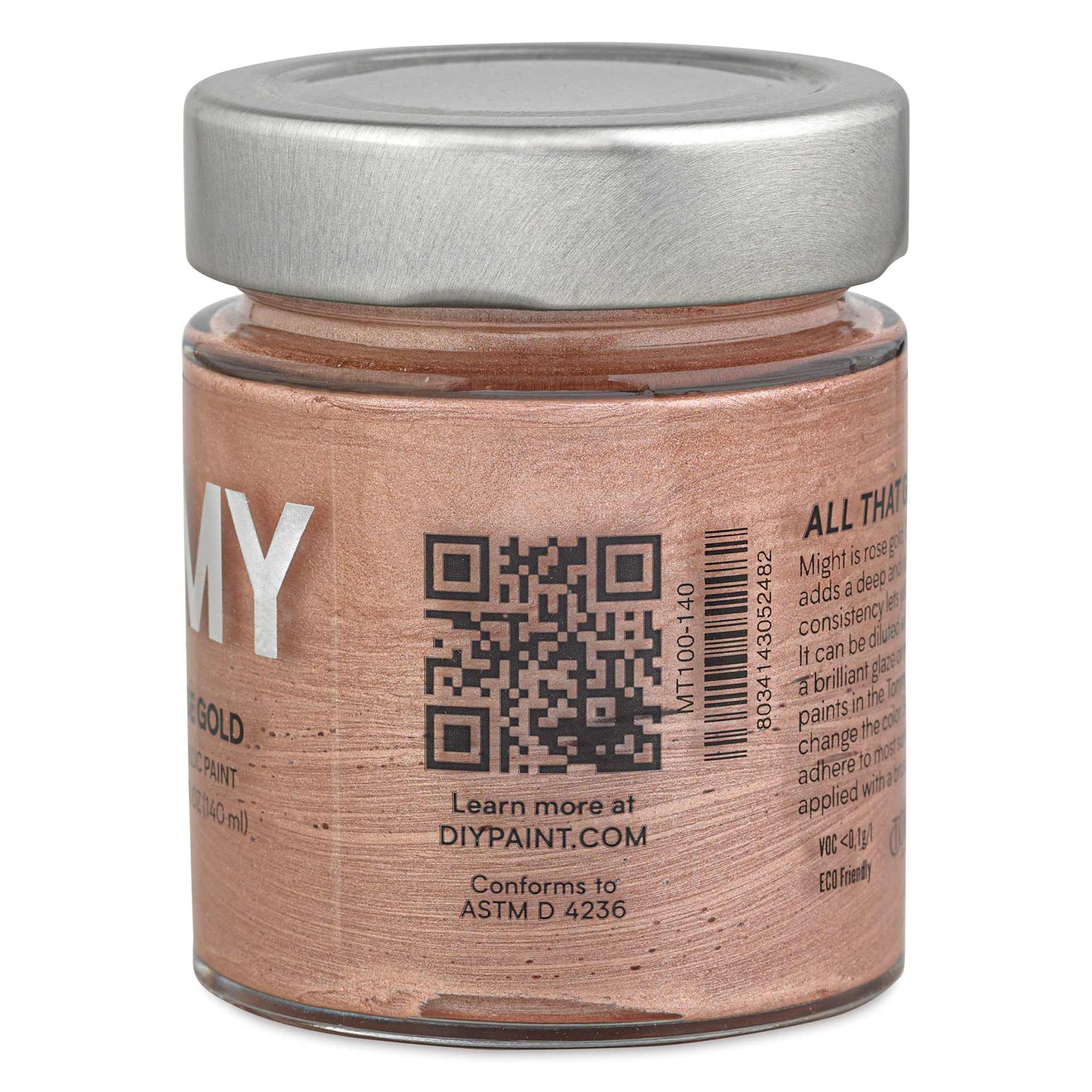 Tommy Art Mineral Paint - Rose Gold (Metallic), 140 ml right side