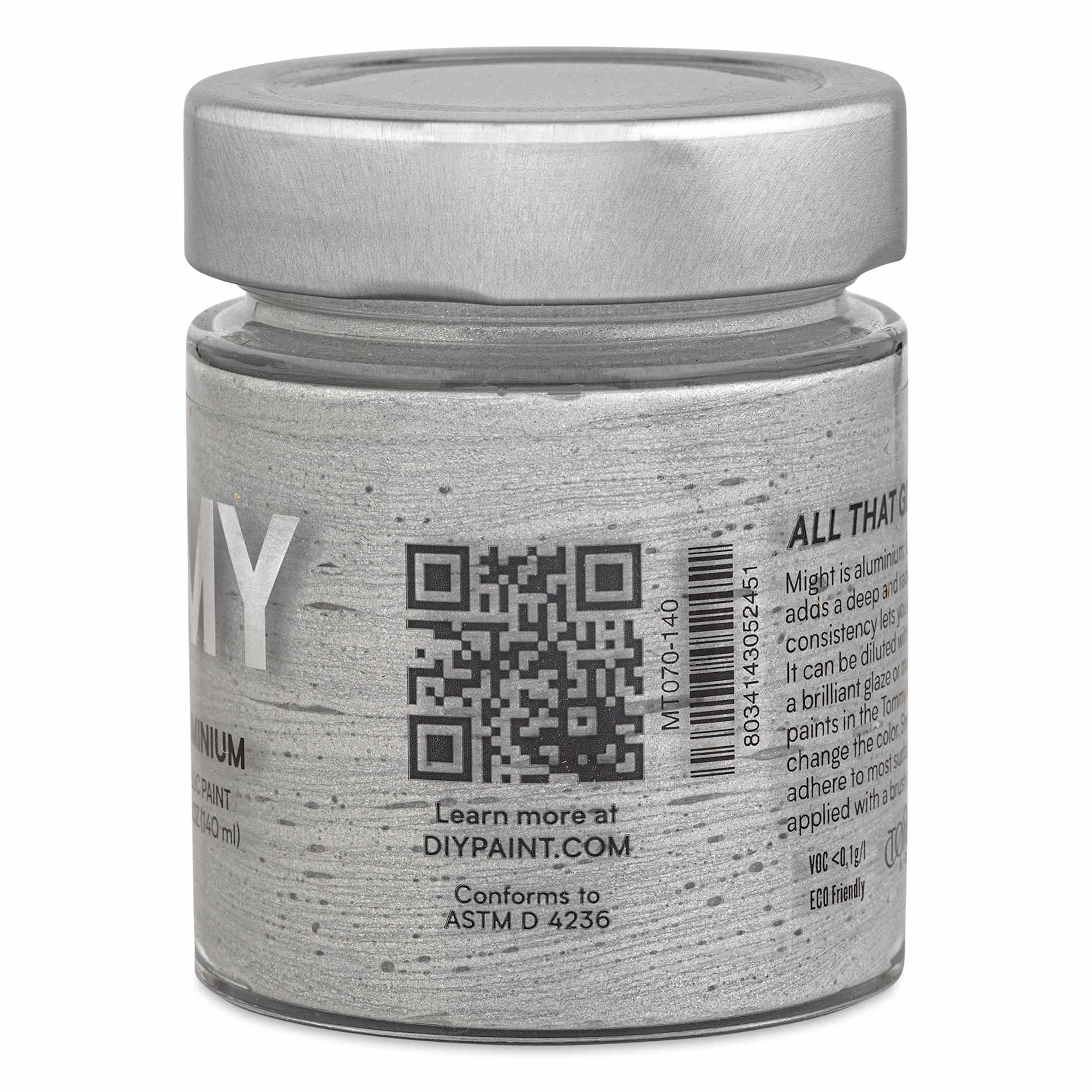 Tommy Art Mineral Paint - Aluminum (Metallic), 140 ml right side