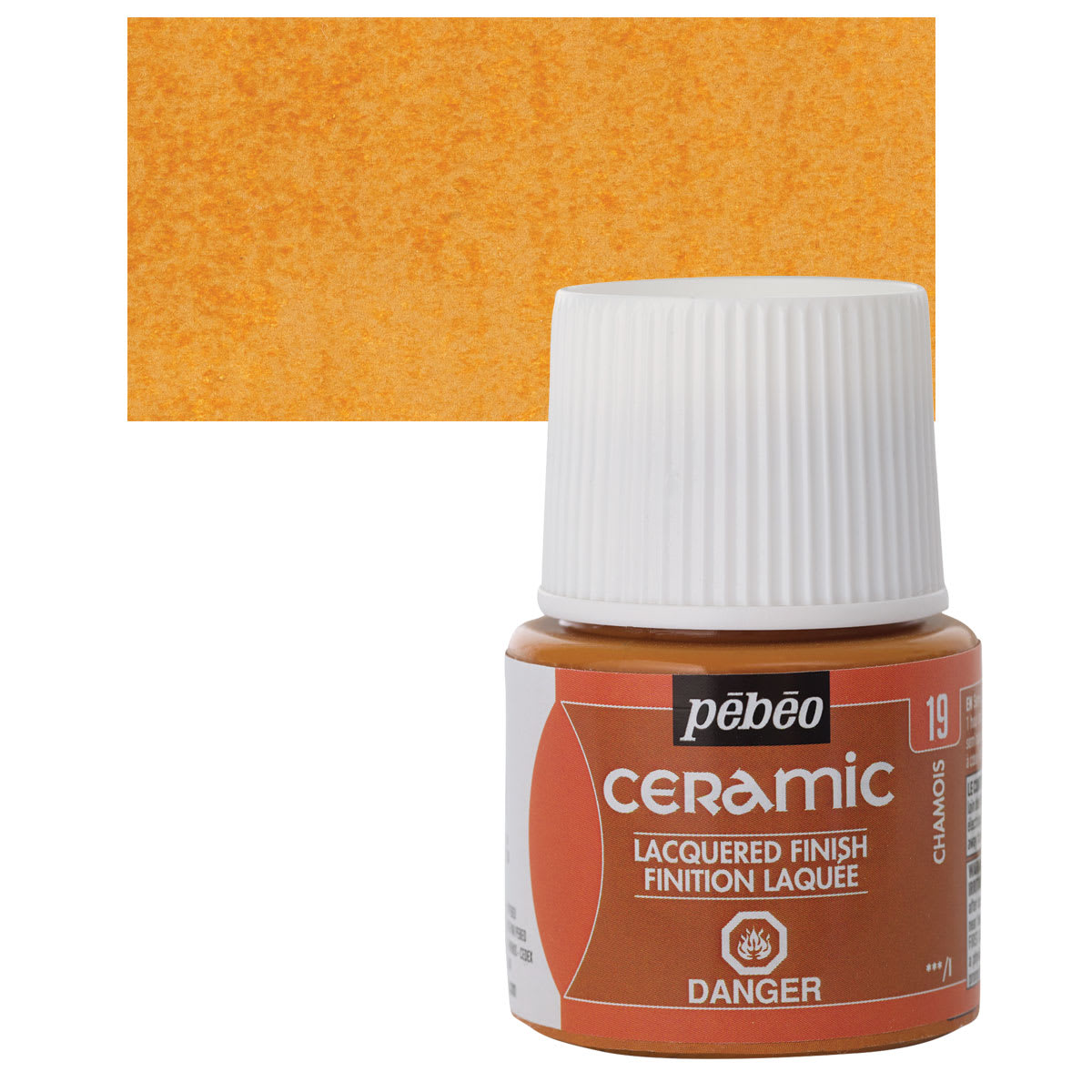 Pebeo Ceramic Paint - Chamois, 45 ml bottle and swatch