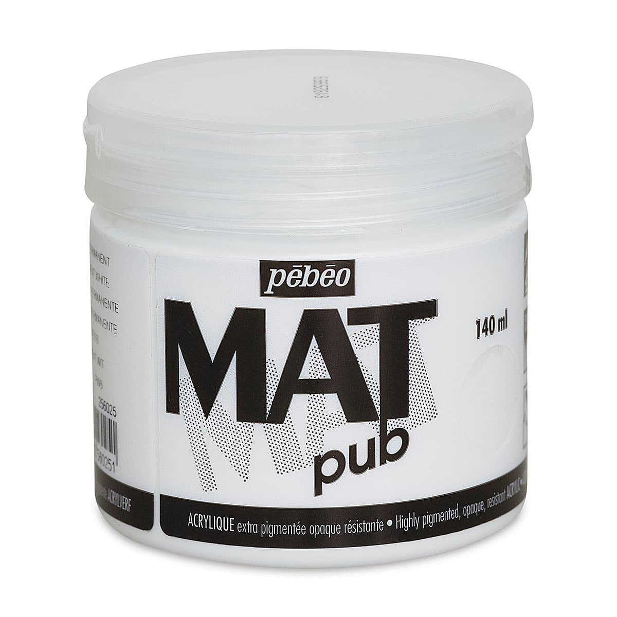 Pebeo Mat Pub Acrylic Paint - Permanent White, 140 ml