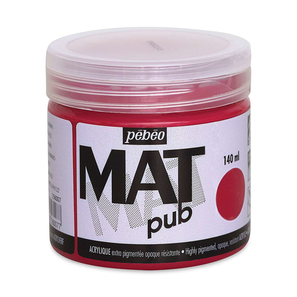 Pebeo Mat Pub Acrylic Paint - Carmine Red, 140 ml