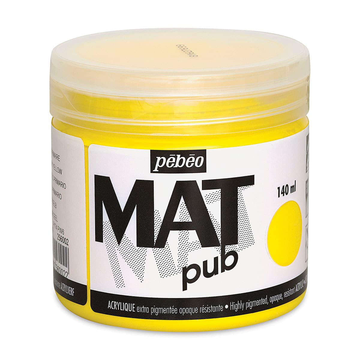 Pebeo Mat Pub Acrylic Paint - Primary Yellow, 140 ml