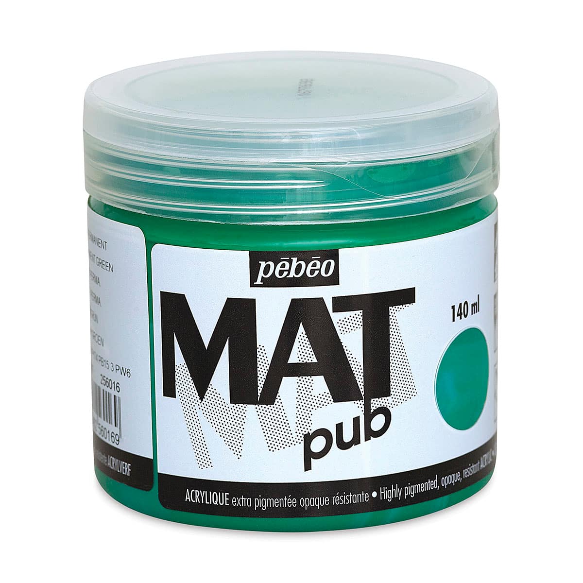 Pebeo Mat Pub Acrylic Paint - Permanent Green, 140 ml