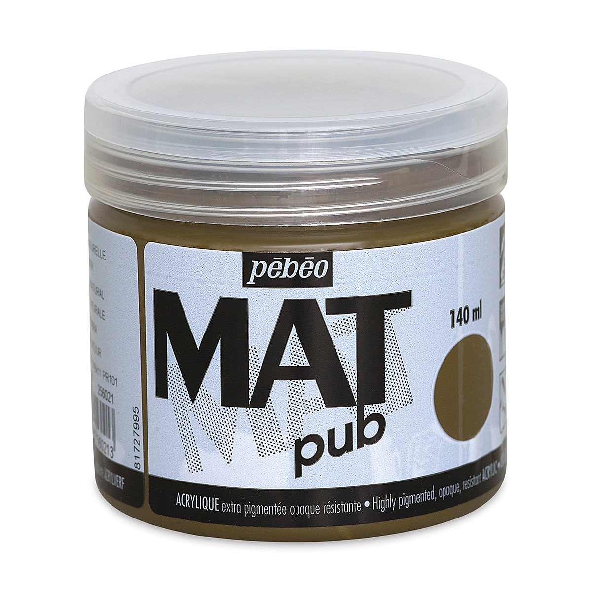 Pebeo Mat Pub Acrylic Paint - Raw Umber, 140 ml