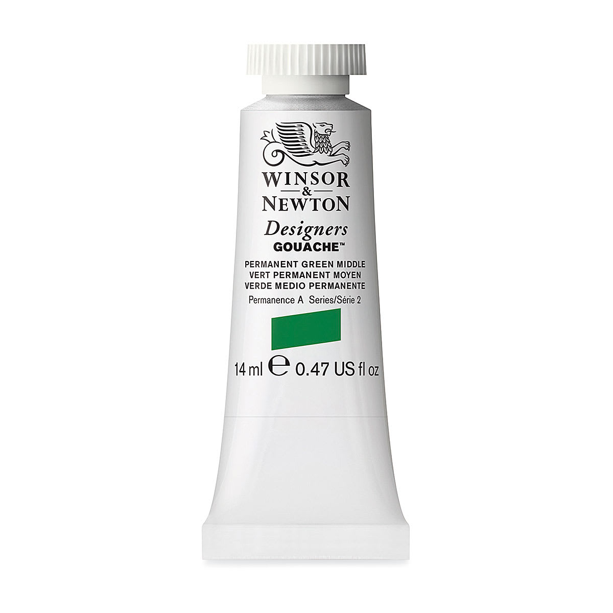 Winsor & Newton Designers Gouache - Permanent Green Medium, 14 ml tube