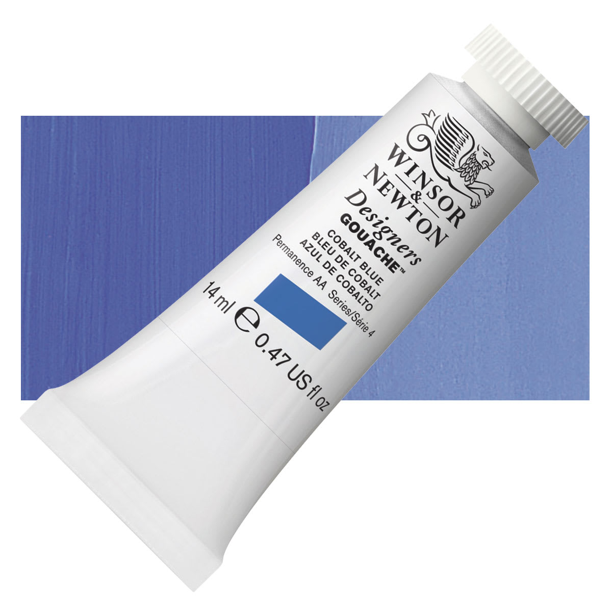 Winsor & Newton Designers Gouache - Cobalt Blue, 14 ml tube and swatch