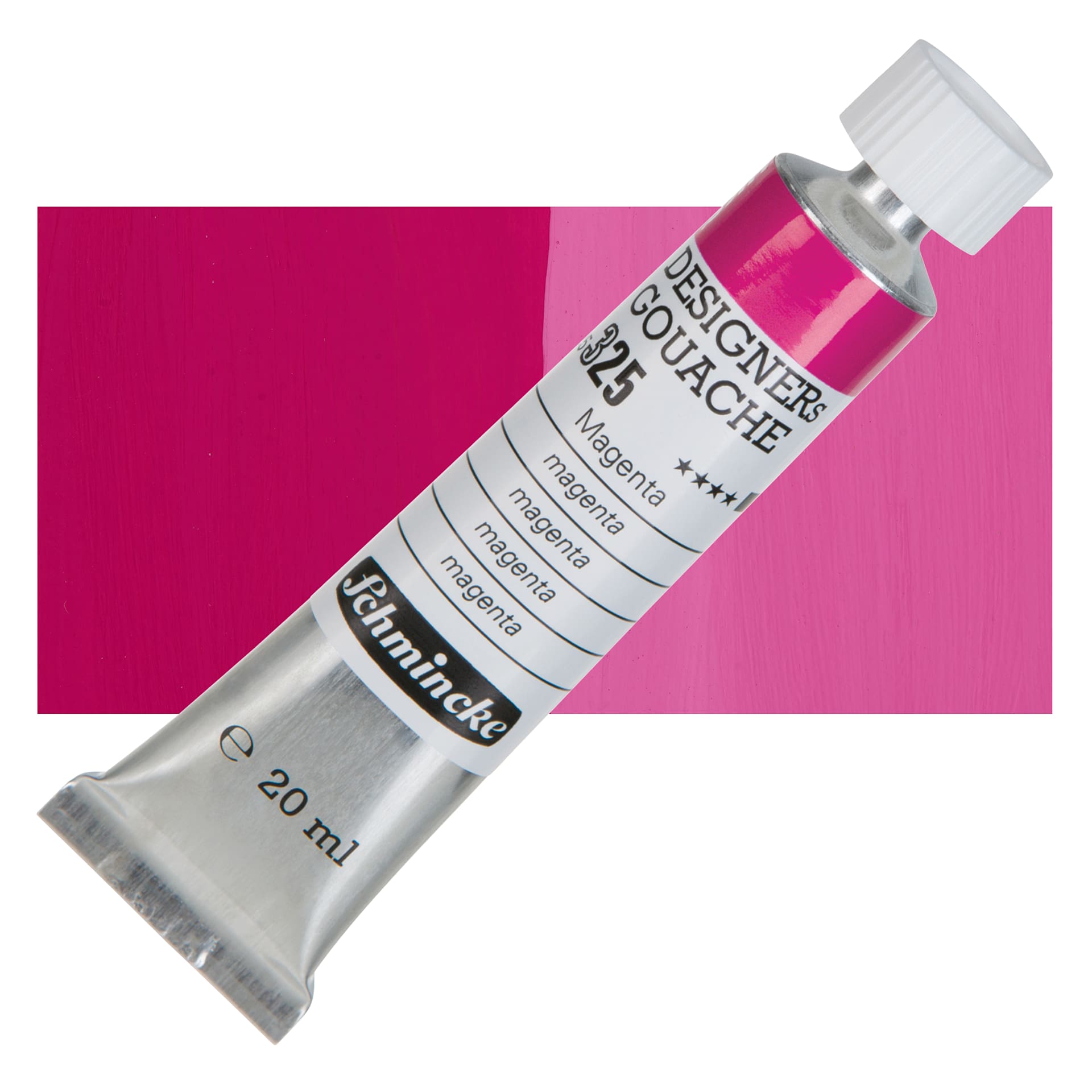 Schmincke Designers Gouache - Magenta, 20 ml Tube and swatch
