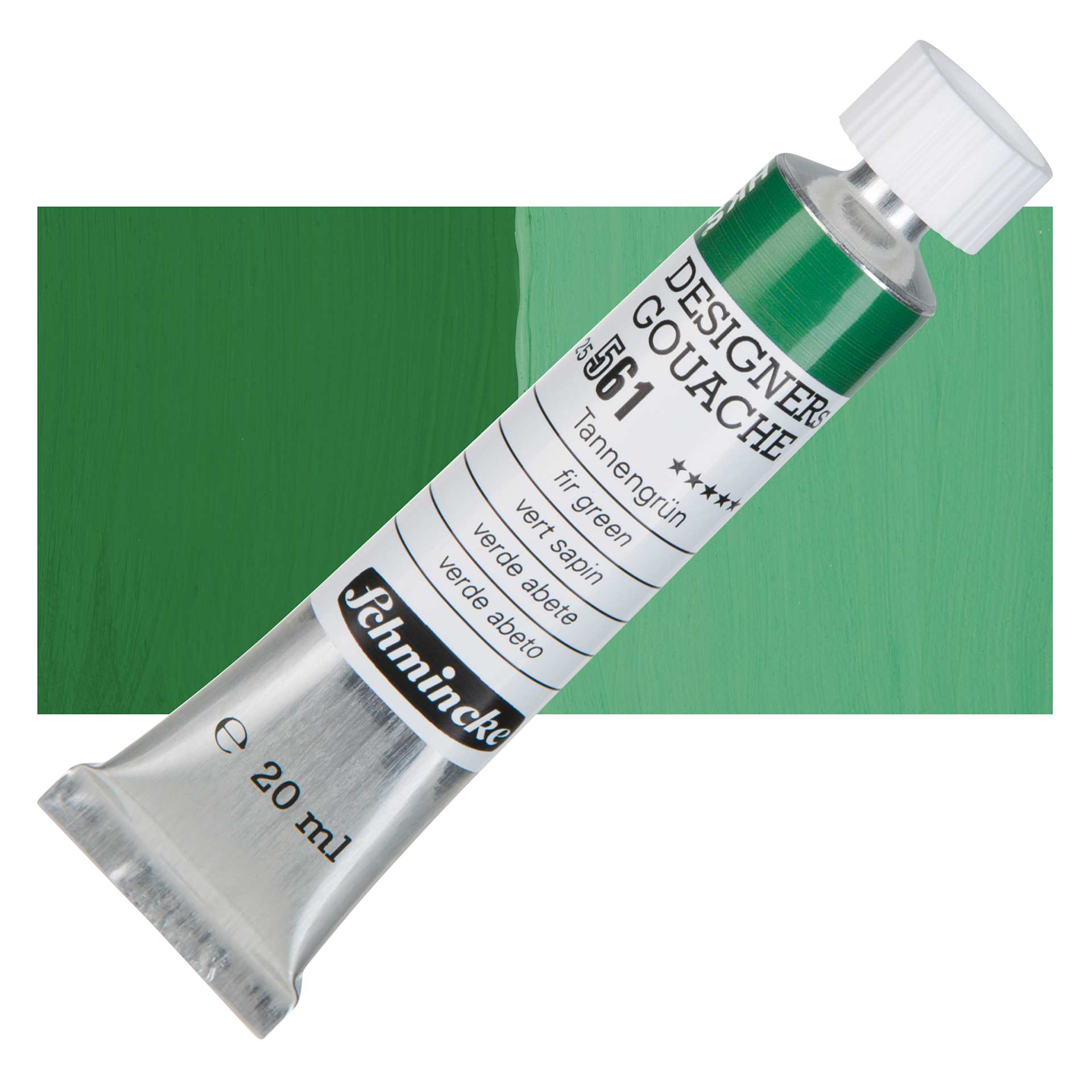 Schmincke Designers Gouache - Fir Green, 20 ml Tube and swatch