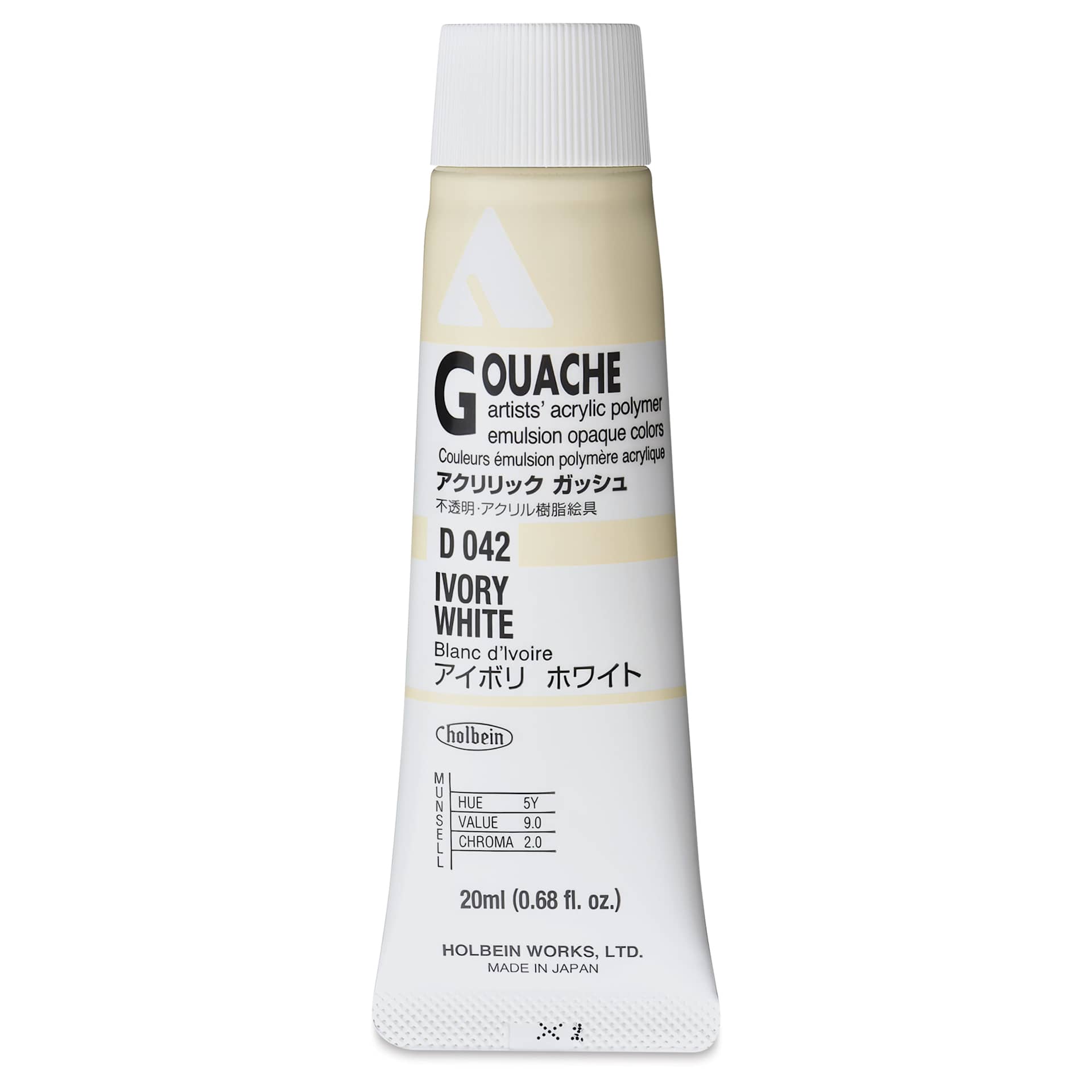 Holbein Acrylic Gouache - Ivory White, 20 ml tube