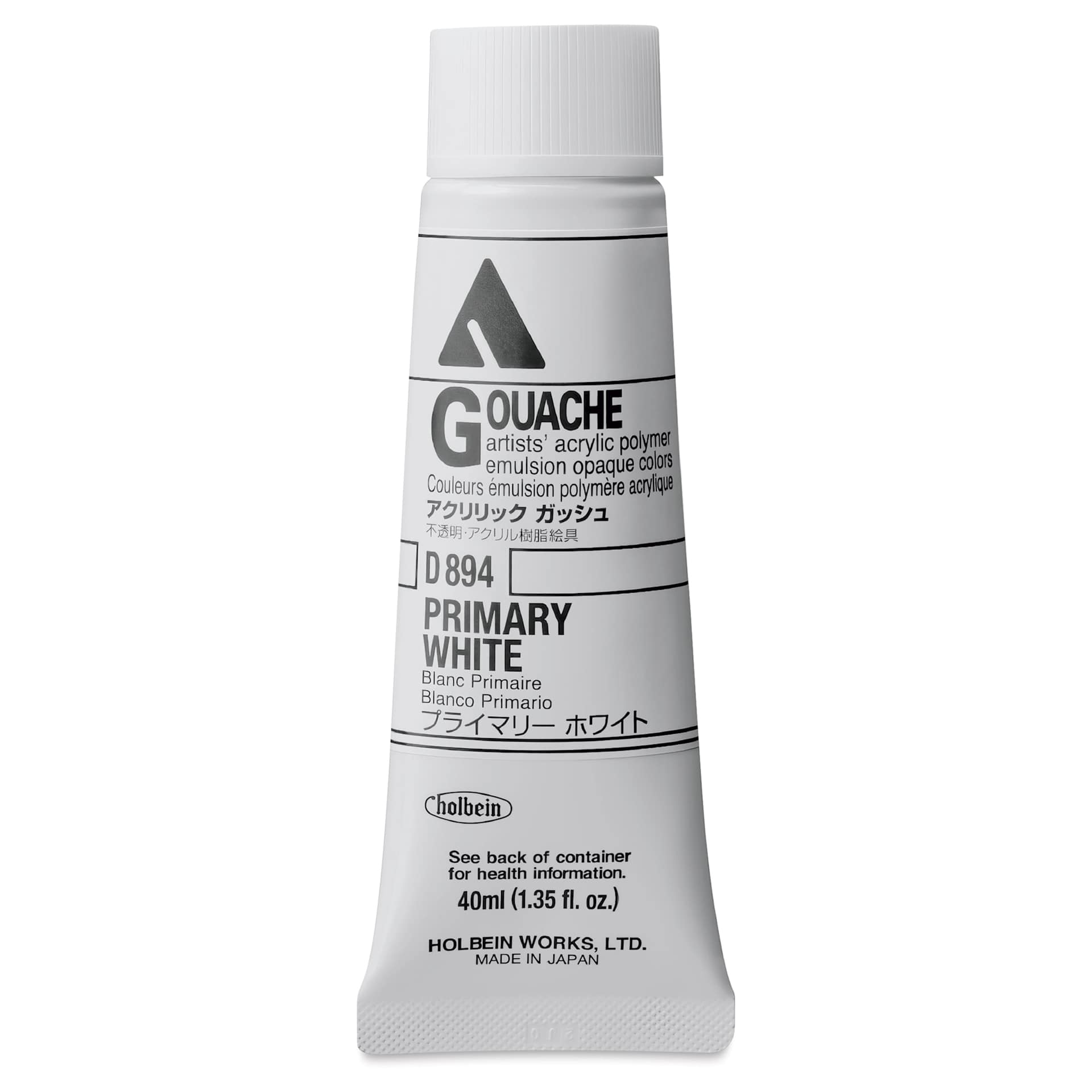Holbein Acrylic Gouache – Primary White, 40 ml tube