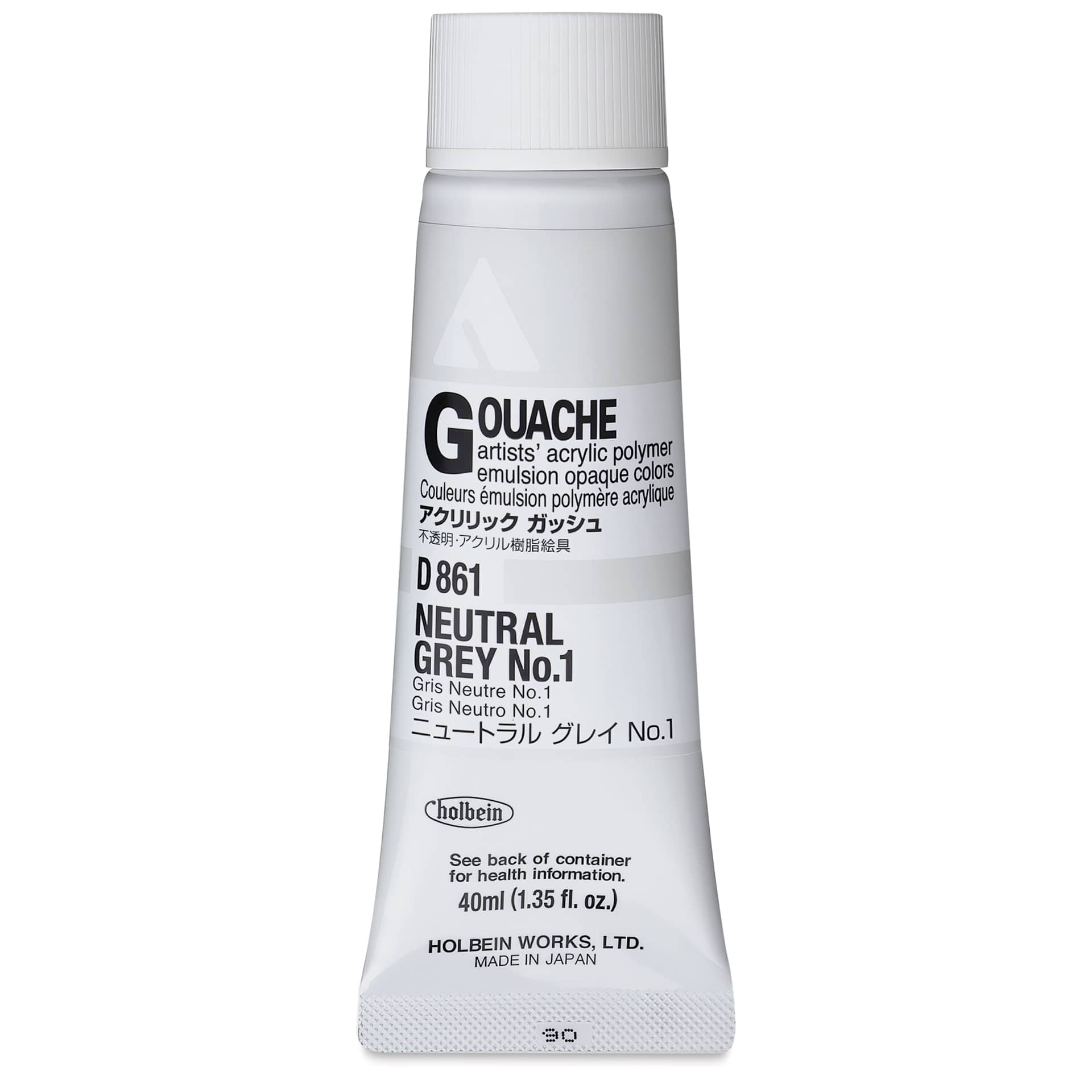 Holbein Acrylic Gouache - Neutral Gray 1, 40 ml tube