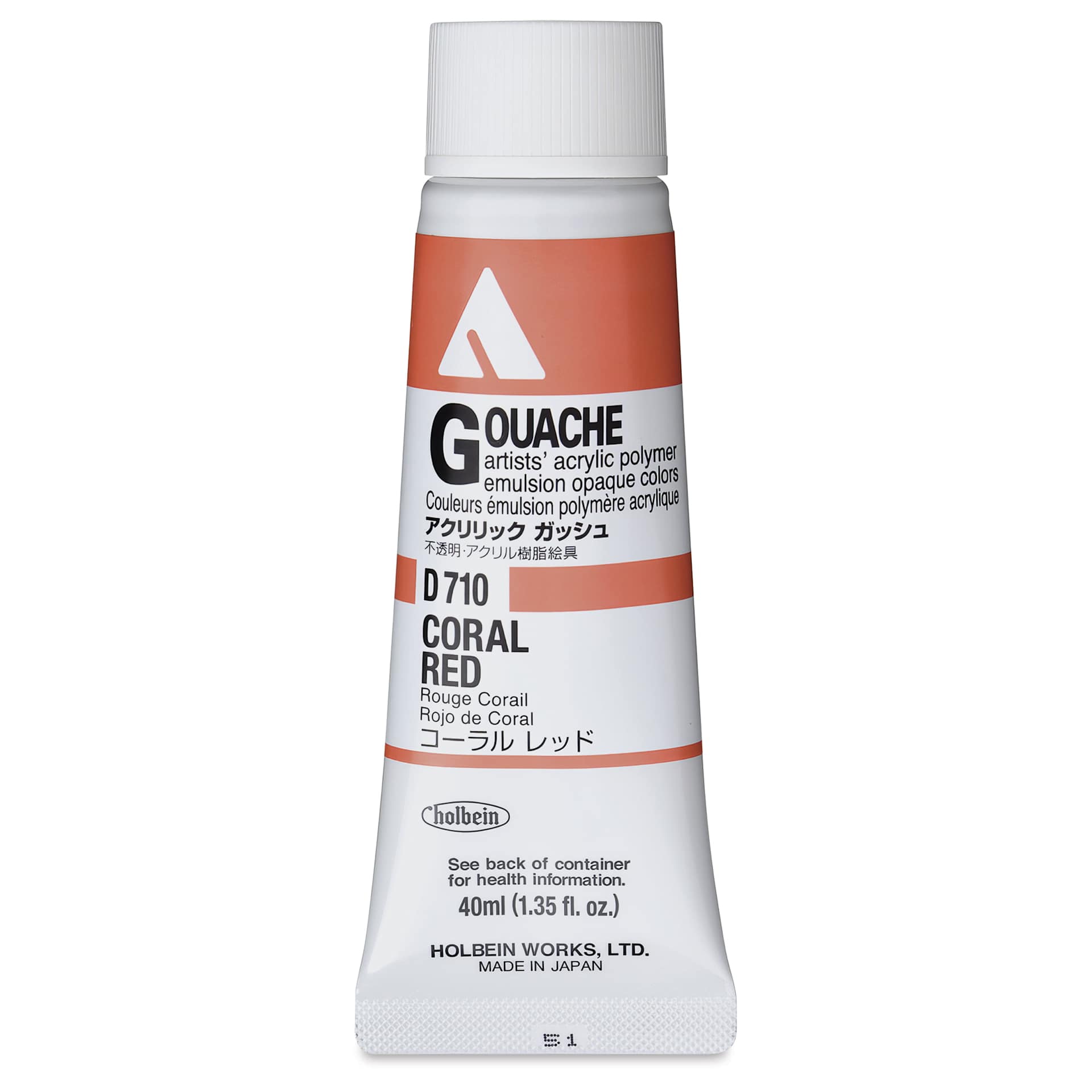 Holbein Acrylic Gouache – Coral Red, 40ml tube