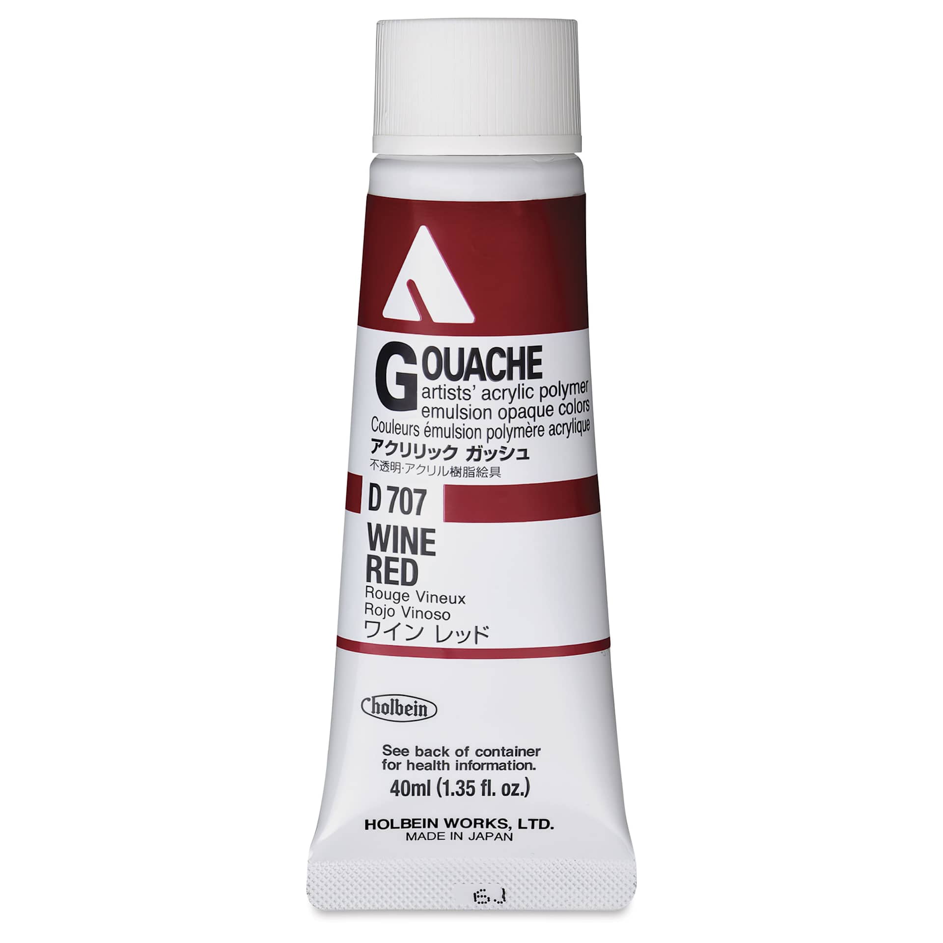 Holbein Acrylic Gouache – Wine Red, 40 ml tube