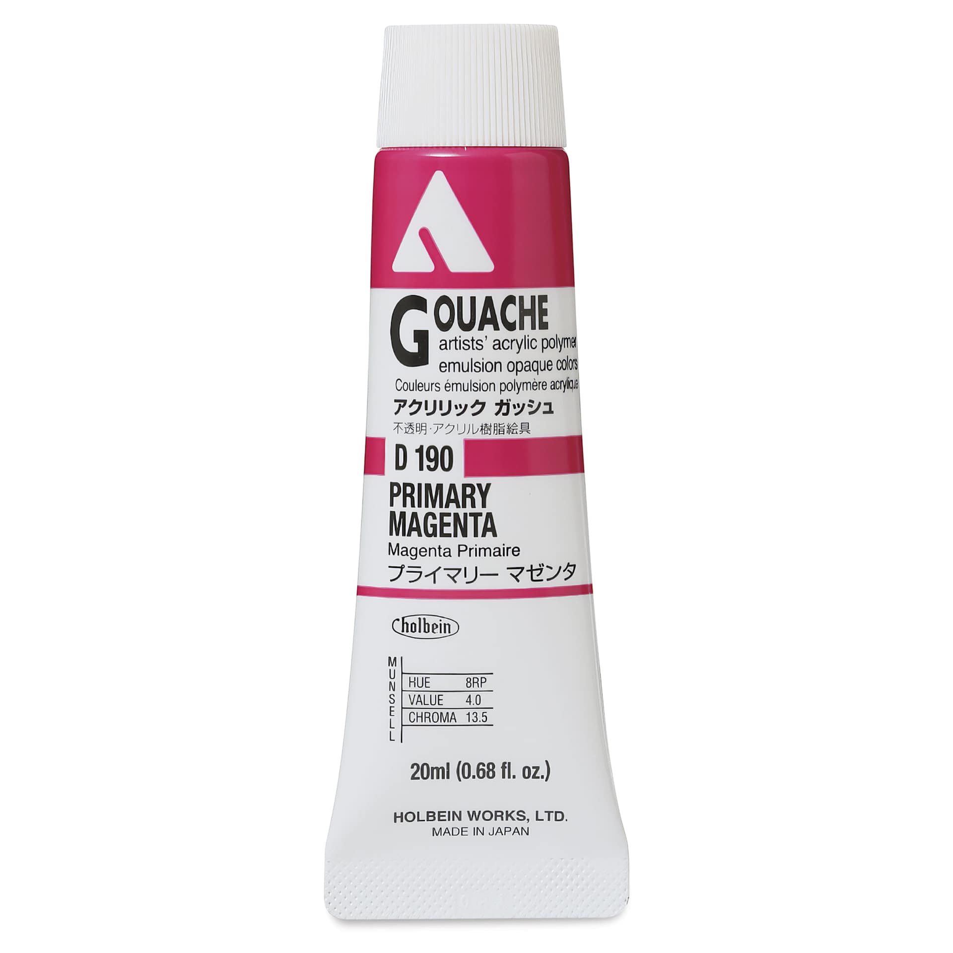 Holbein Acrylic Gouache - Primary Magenta, 20 ml tube