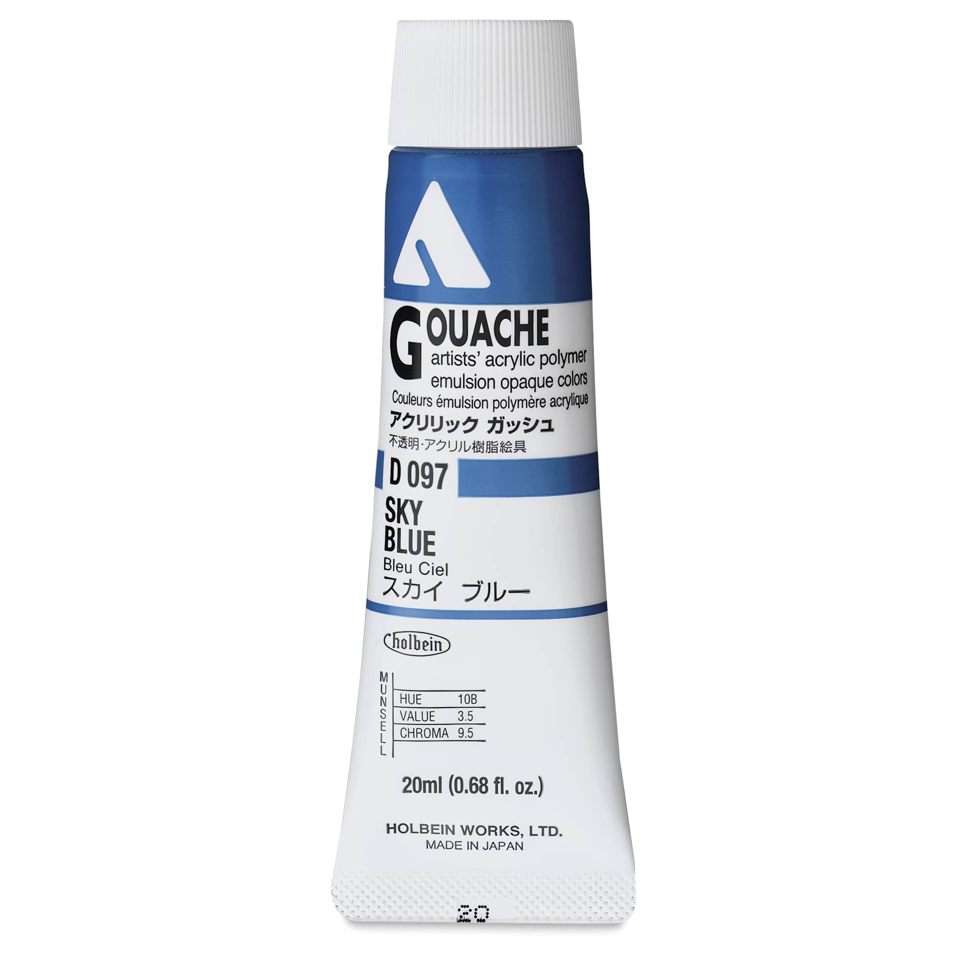 Holbein Acrylic Gouache - Sky Blue, 20 ml tube