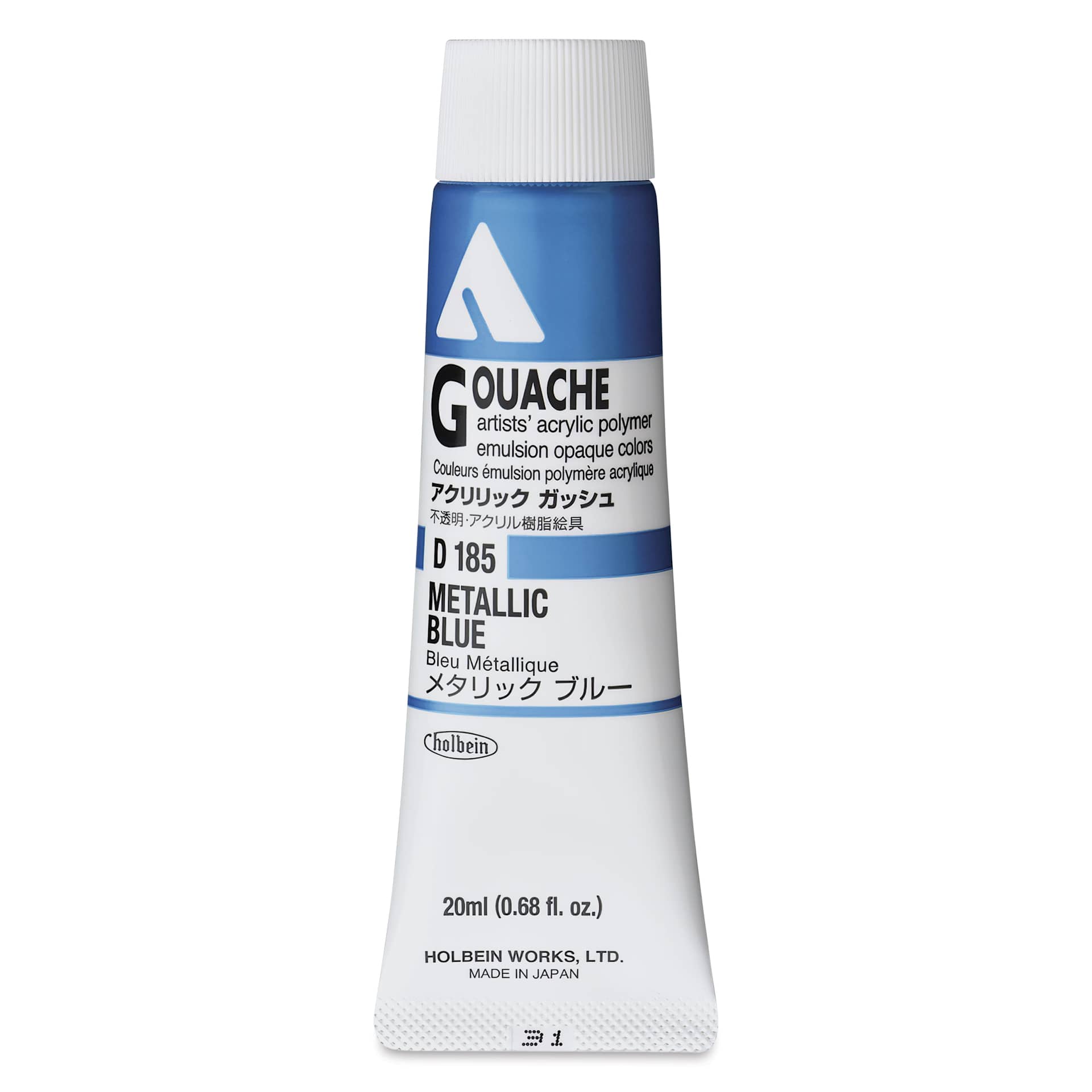 Holbein Acrylic Gouache - Metallic Blue, 20 ml tube