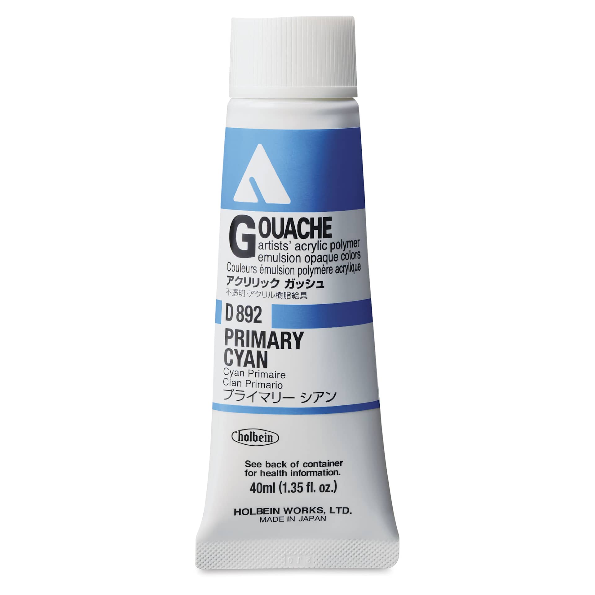 Holbein Acrylic Gouache – Primary Cyan, 40 ml tube Holbein Acrylic Gouache – Primary Cyan, 40 ml tube