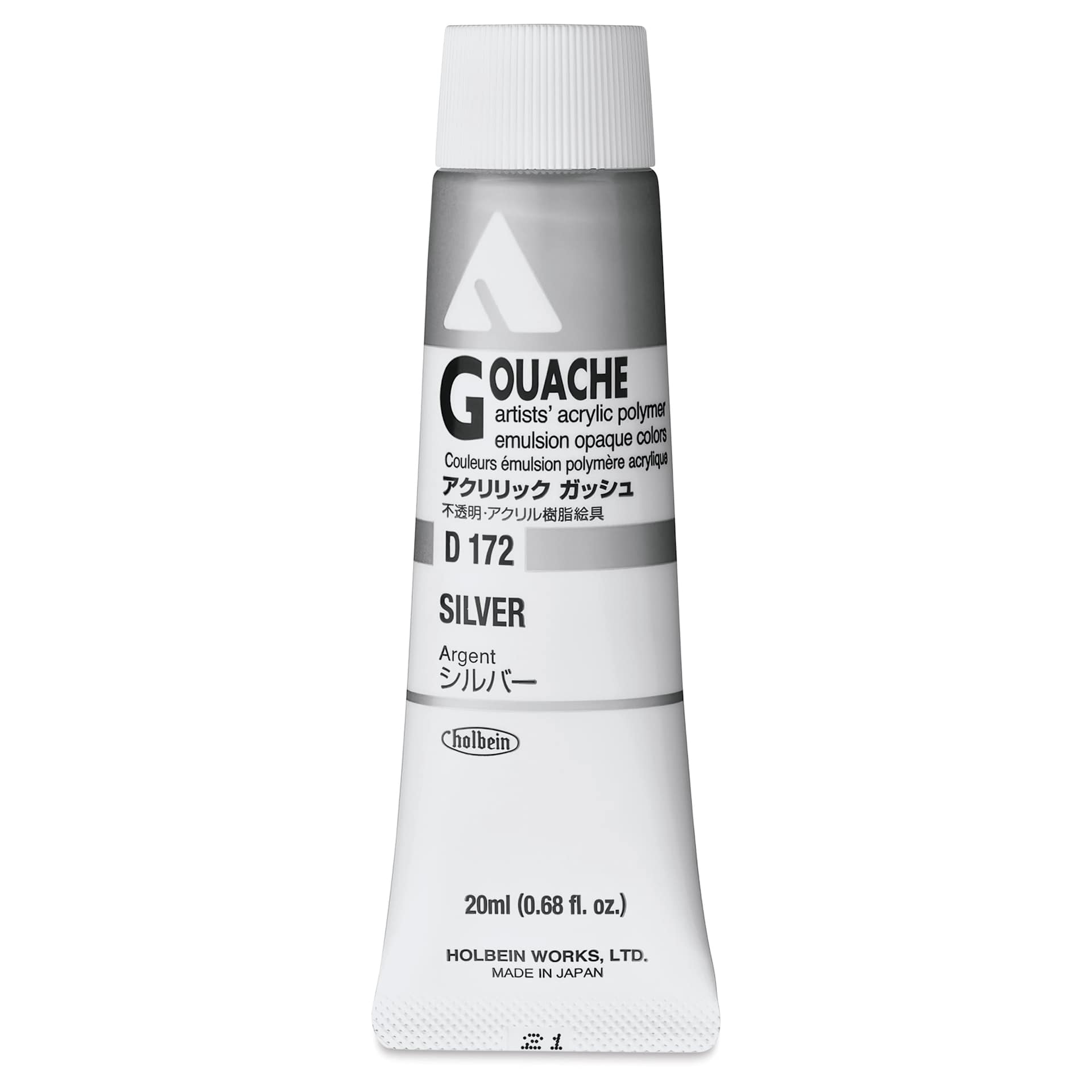 Holbein Acrylic Gouache - Silver, 20 ml tube