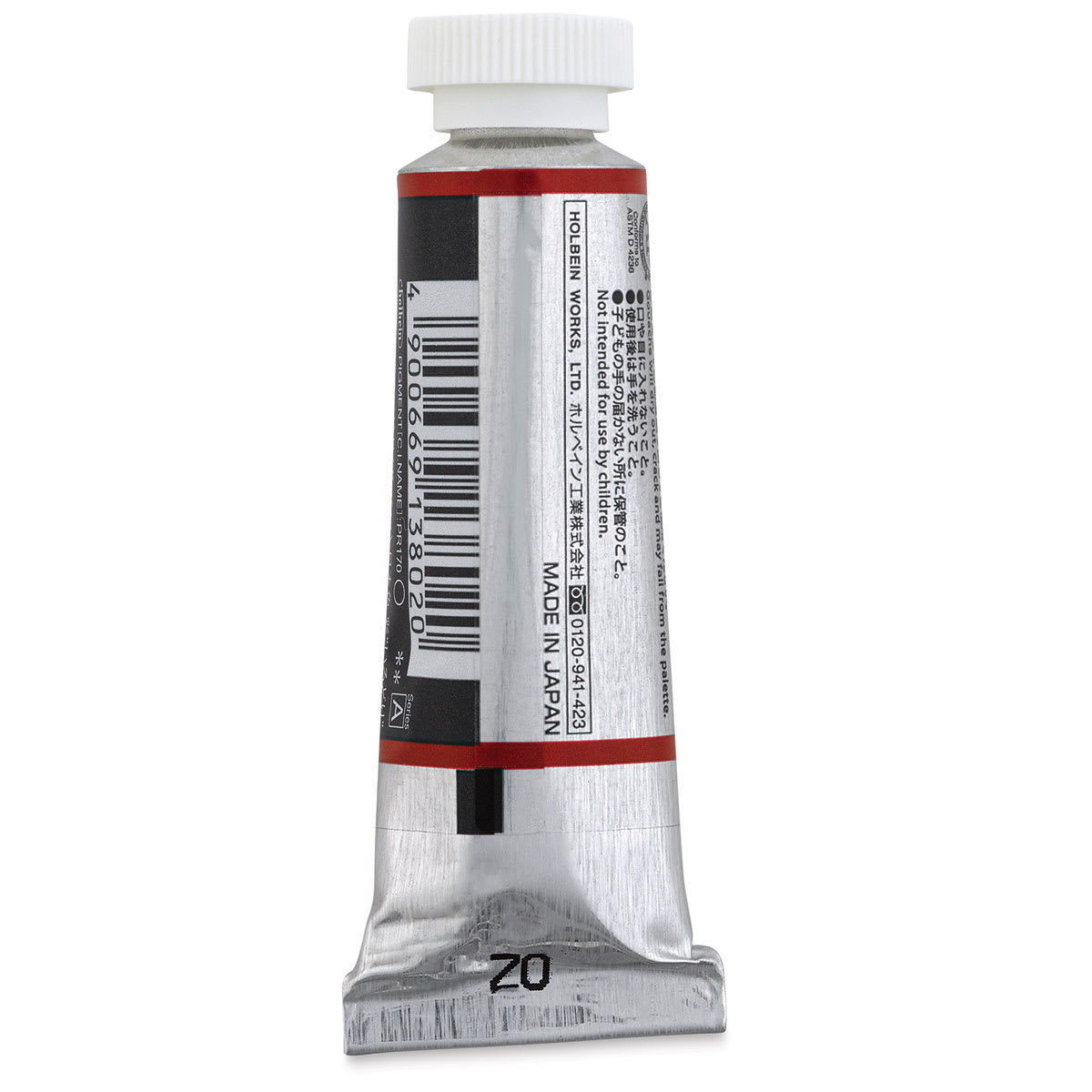 Holbein Irodori Artist Gouache - Safflower Red, 15 ml, Tube (Back of tube)
