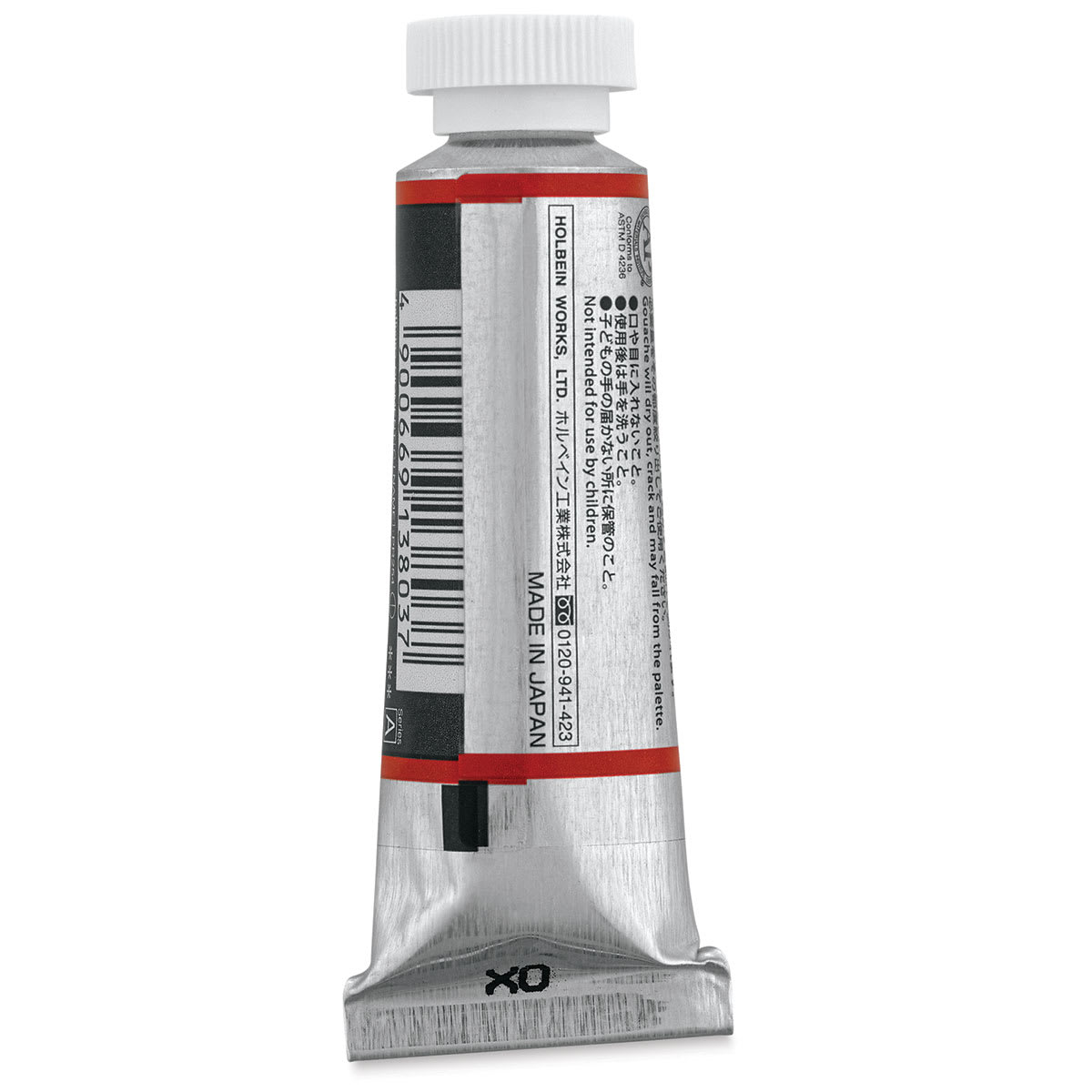 Holbein Irodori Artist Gouache - Scarlet, 15 ml, Tube (Back of tube)