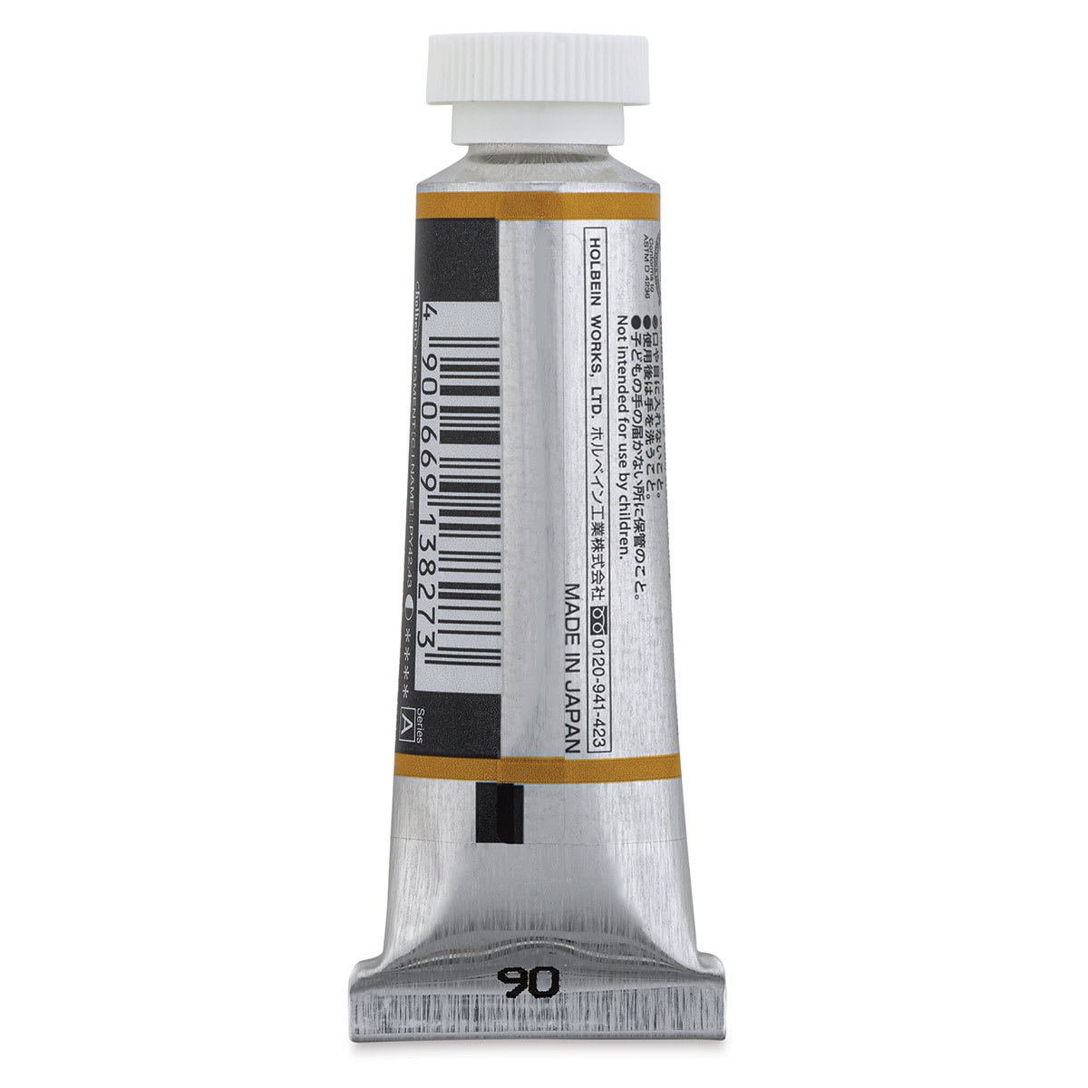 Holbein Irodori Artist Gouache - Light Ochre, 15 ml, Tube (Back of tube)