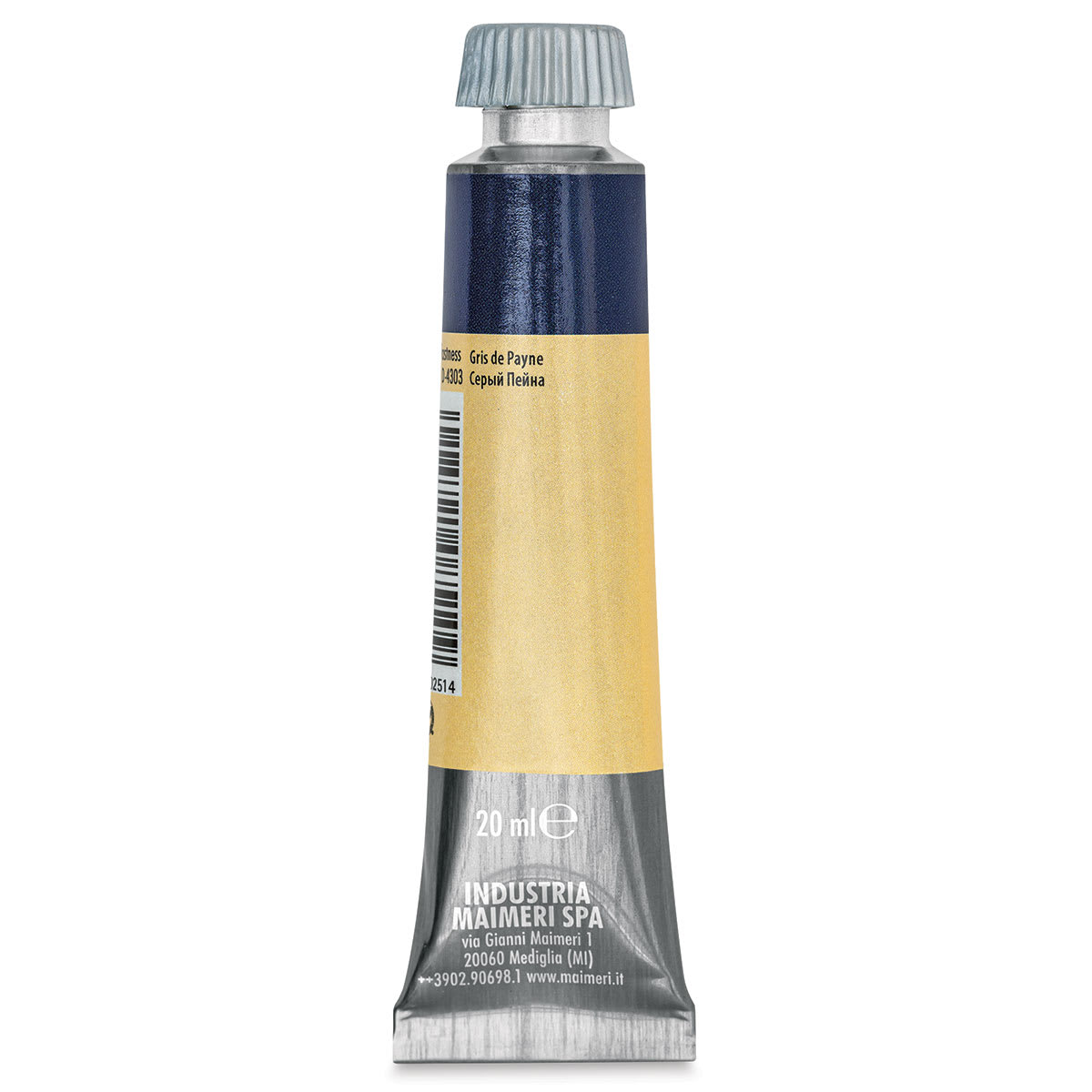 Maimeri Artist Gouache - Payne's Gray, 20 ml tube back