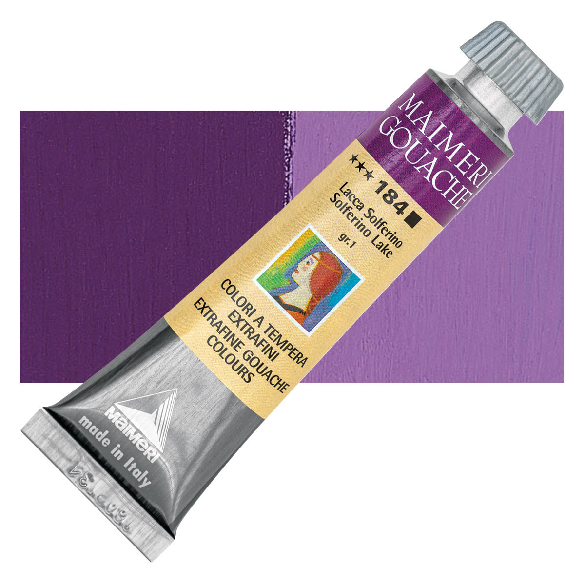 Maimeri Artist Gouache - Solferino Lake, 20 ml tube and swatch