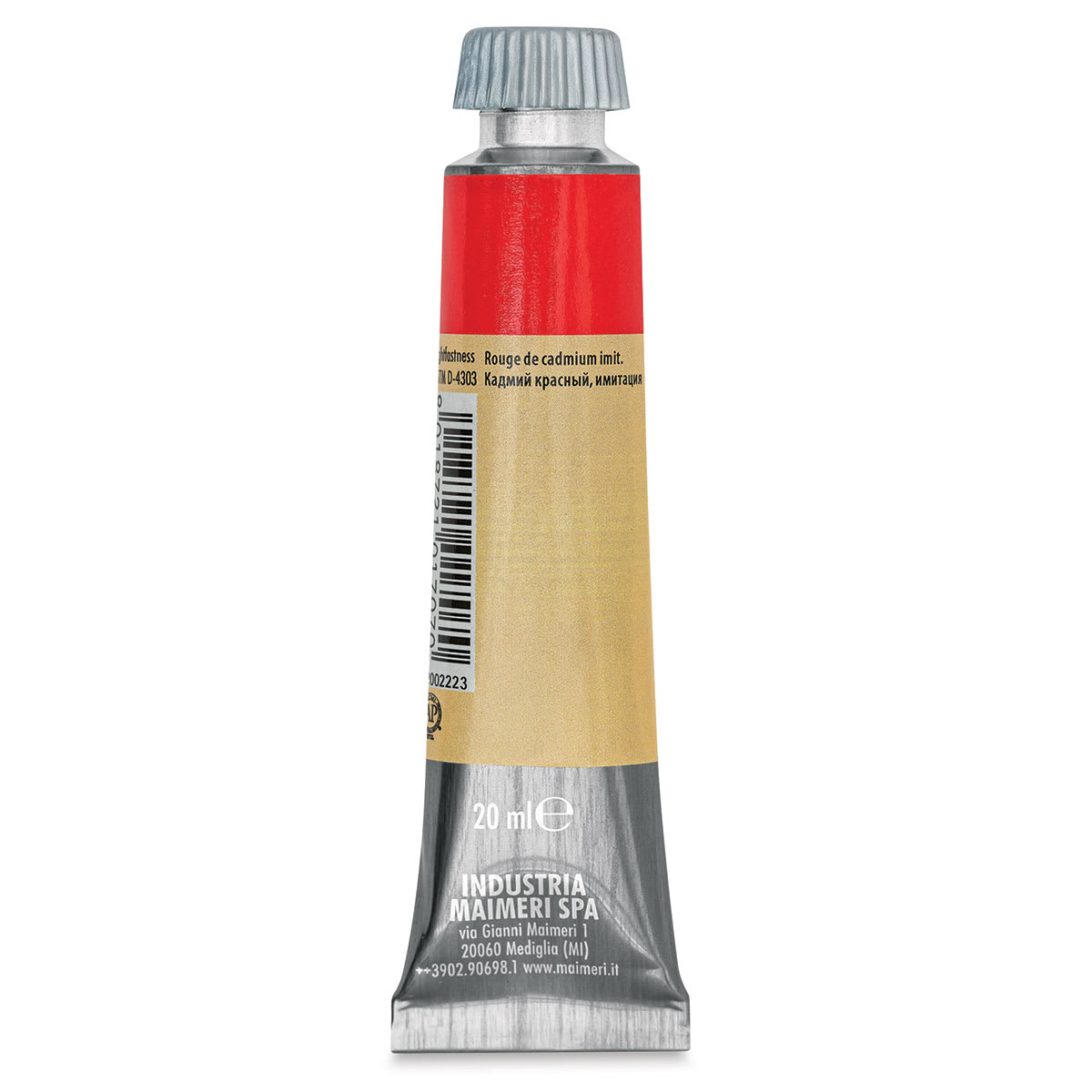 Maimeri Artist Gouache - Cadmium Red Hue, 20 ml tube back