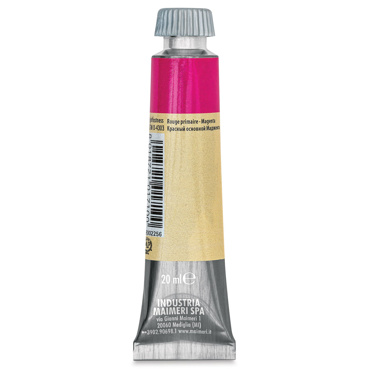 Maimeri Artist Gouache - Primary Red - Magenta, 20 ml tube back